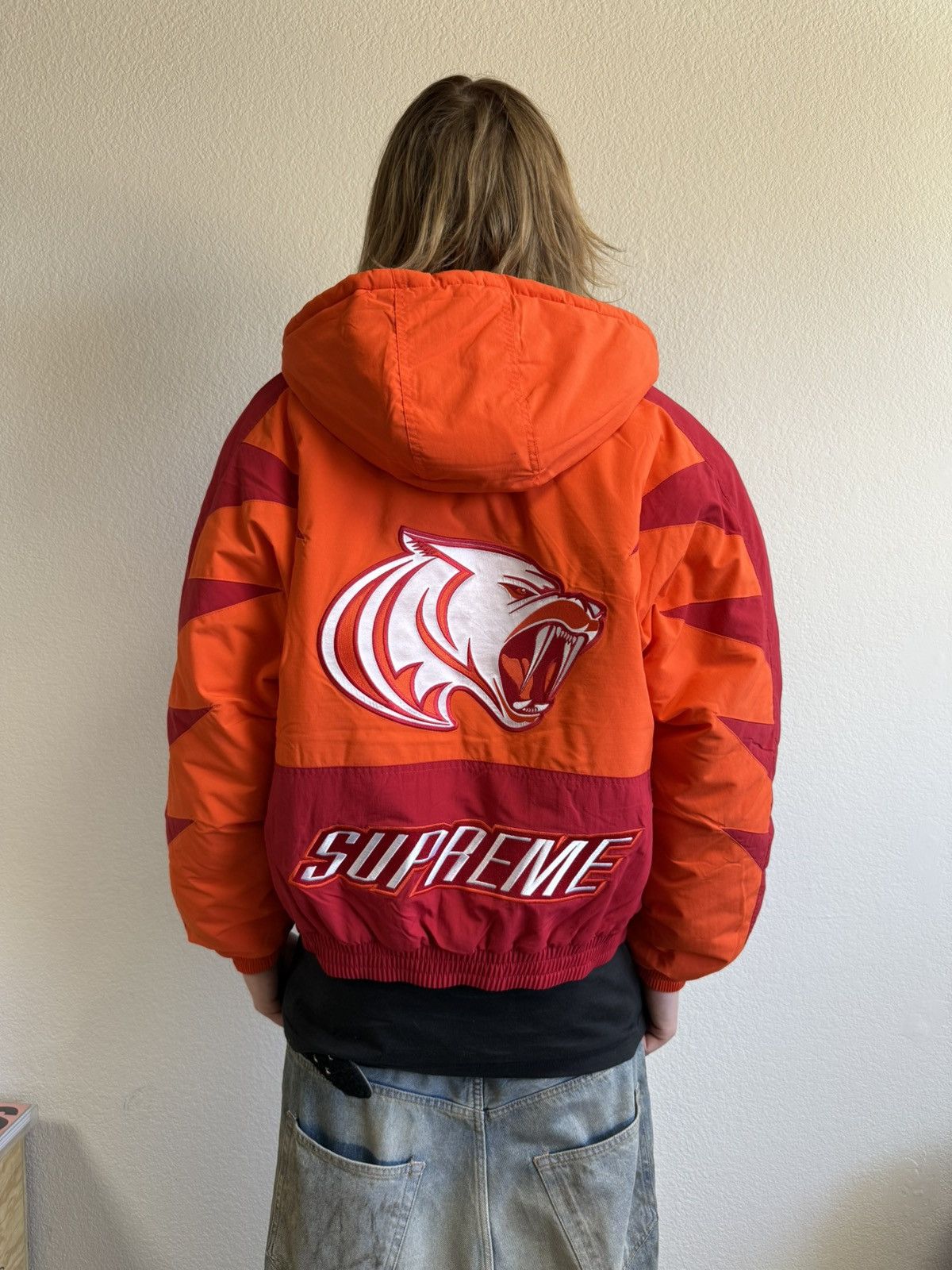 Supreme Supreme Wildcat Sideline Puffer Jacket Orange Size M | Grailed