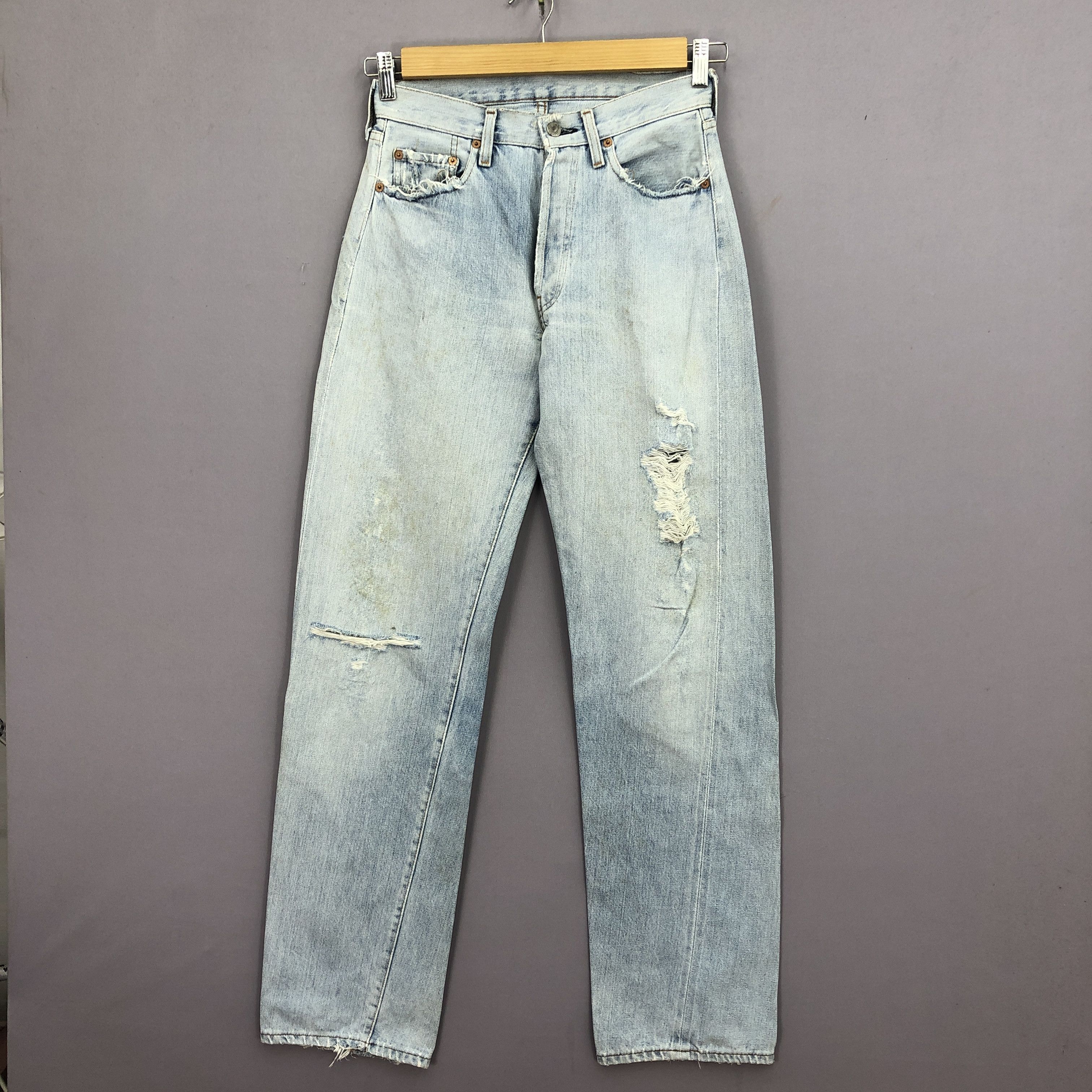 Levi's Vintage 90s Levis 501 Selvedge Jeans Levi's Sunfaded Denim Size 26" / US 2 / IT 38 - 1 Thumbnail