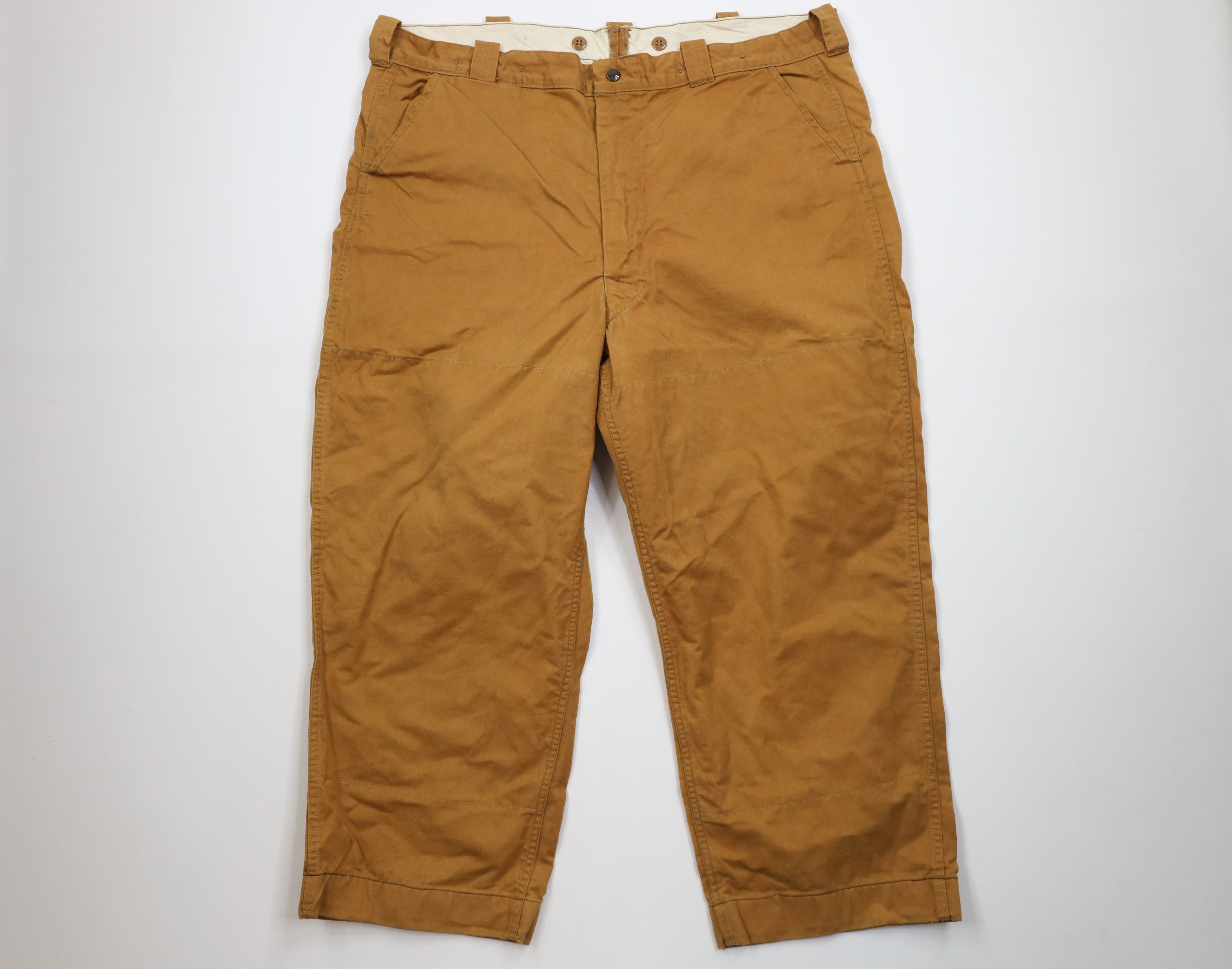 Vintage Vintage 60s 70s Streetwear Wide Leg Hunting Pants Brown USA Size US 44 / EU 60 - 1 Thumbnail