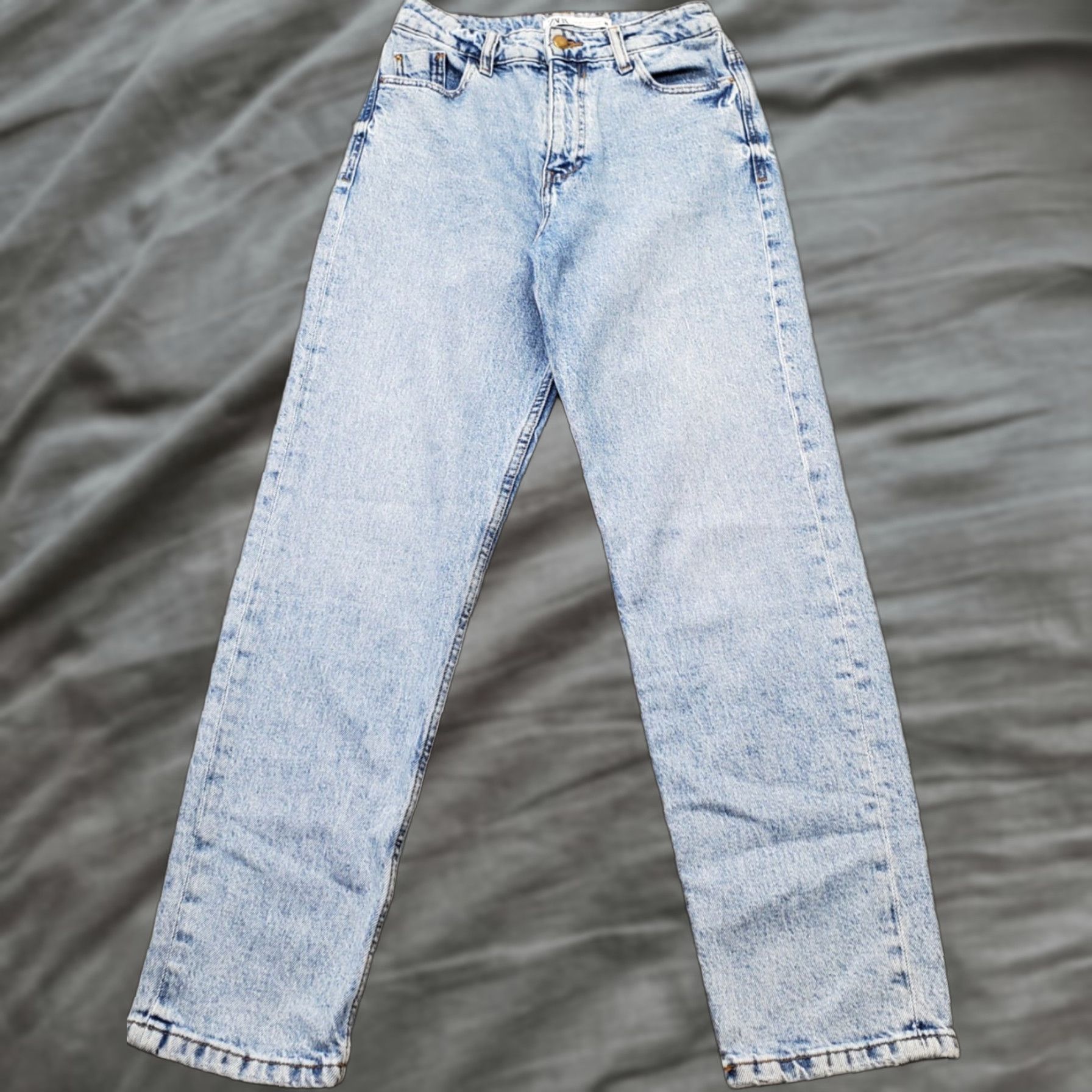 Zara Zara Jeans Women's 2 Blue Denim Stretch Boho Streetwear Medium Wash Straight Leg Jeans Womens Size 2 Blue Size 26" / US 2 / IT 38 - 1 Thumbnail