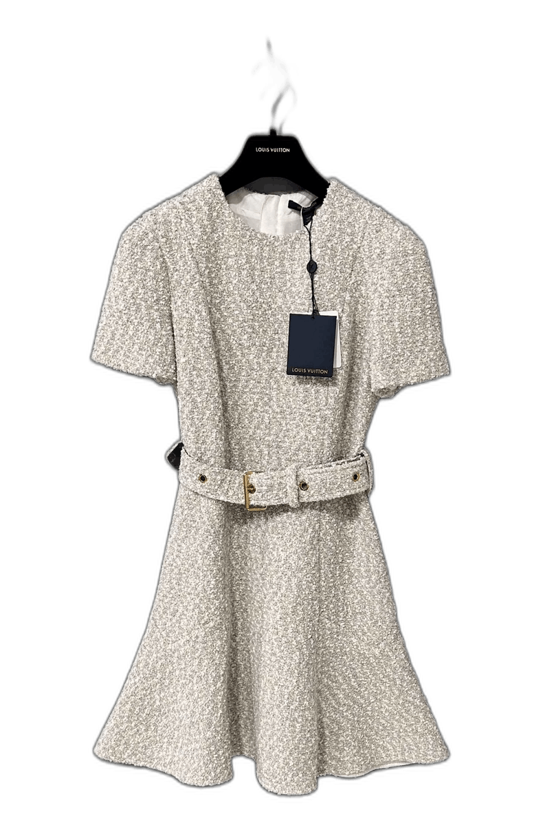 Louis Vuitton New Louis Vuitton Tweed Belted Dress -2505 Size S / US 4 / IT 40 - 1 Thumbnail
