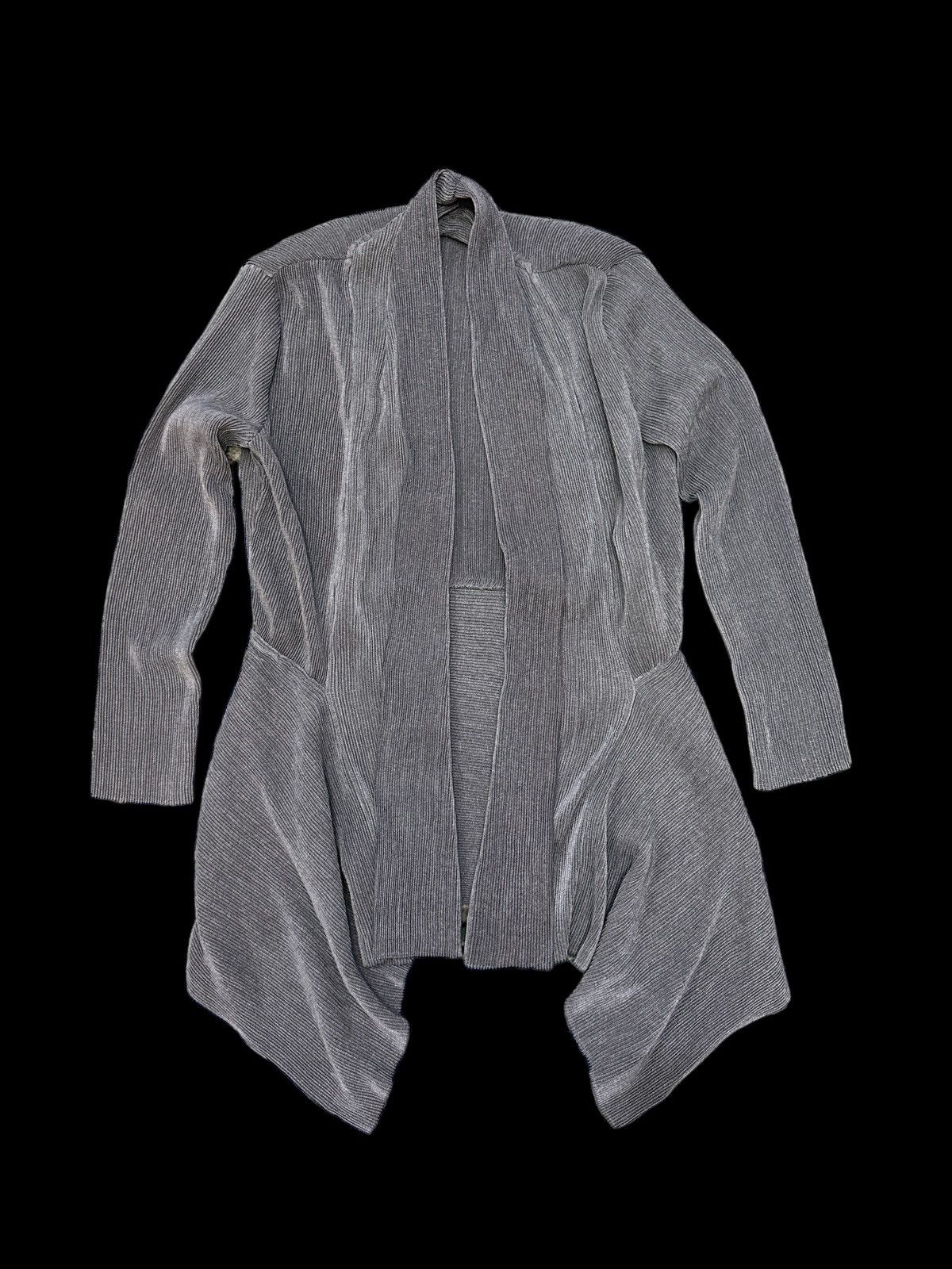 image of T-Pleats Pleated Pleats Cardigan Jacket in Grey, Men's (Size Medium)