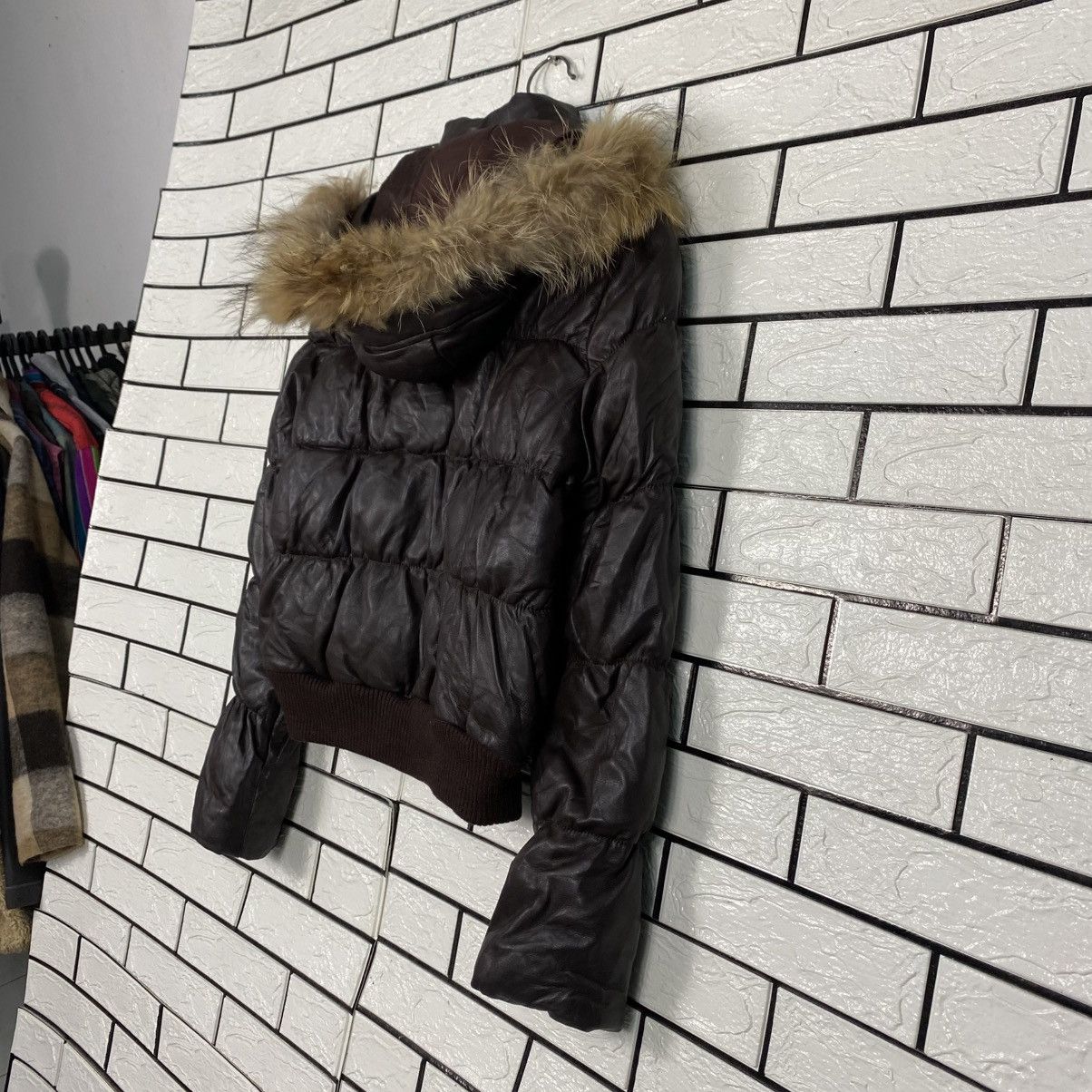 Japanese Brand 📌Vintage Cropped Leather Jacket Unbranded Mink Fur Collar Size US M / EU 48-50 / 2 - 12 Thumbnail
