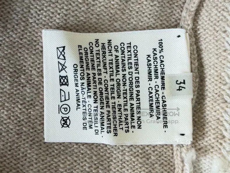 Hermes Hermes Women's cashmere cardigan, khaki color with white b Size XXS / US 00 / IT 34 - 7 Thumbnail
