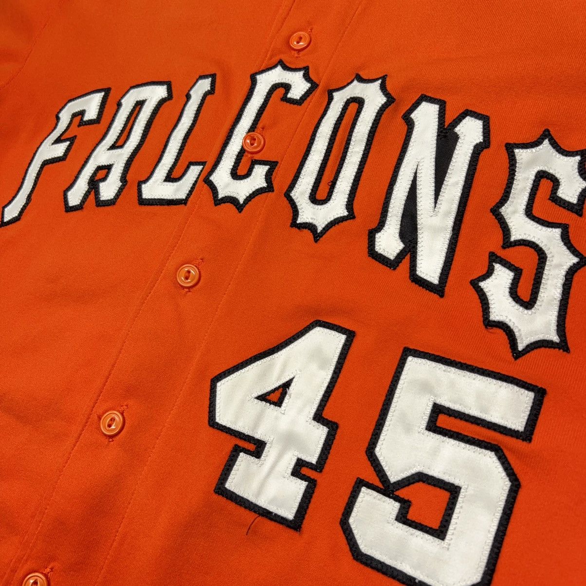 Vintage VTG Powers Baseball Jersey Orange Falcons 45 Athletic Retro Size US M / EU 48-50 / 2 - 3 Thumbnail