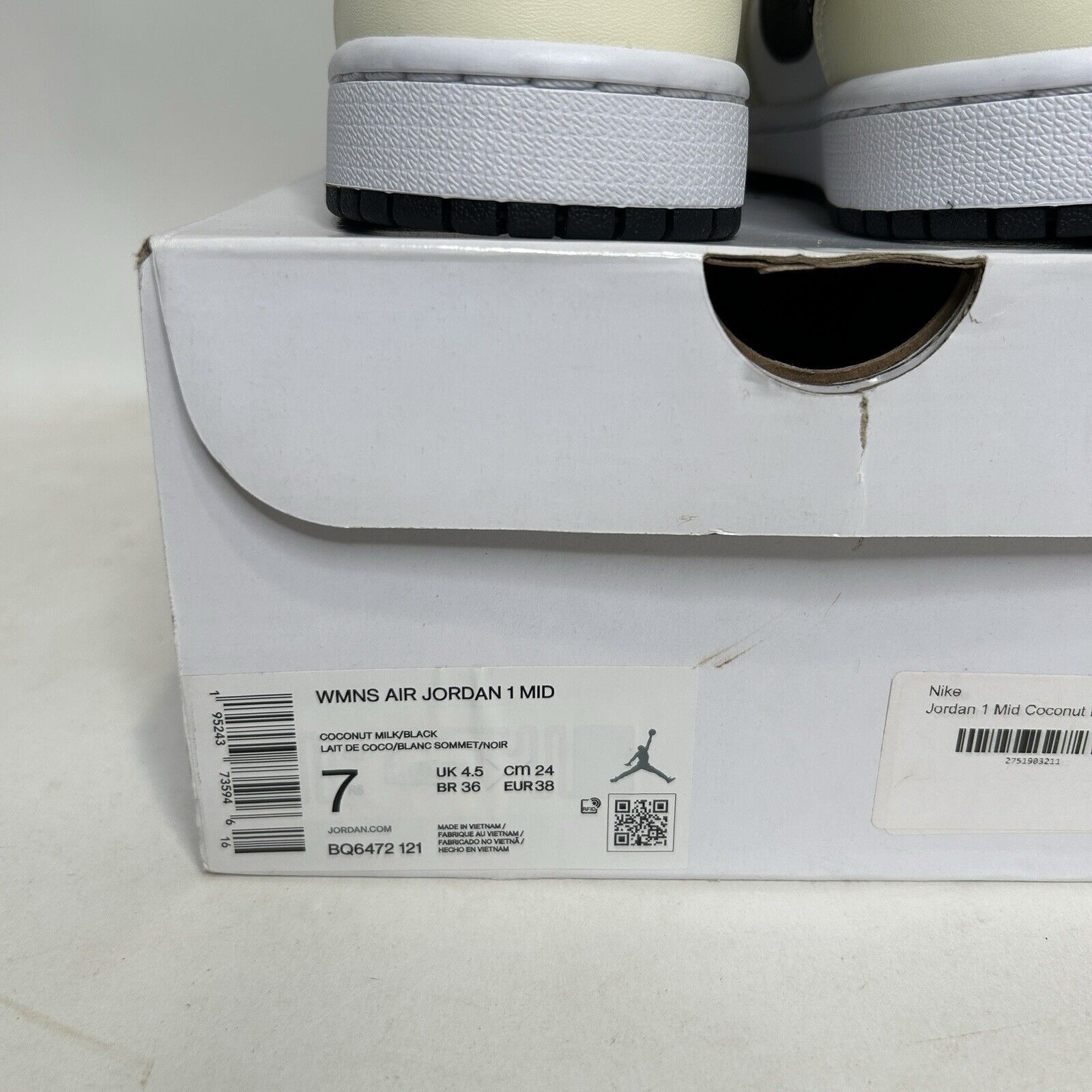 Jordan Brand Nike Air Jordan 1 Mid Retro WMNS “Coconut Milk” 2024 Size US 7 / IT 37 - 5 Thumbnail