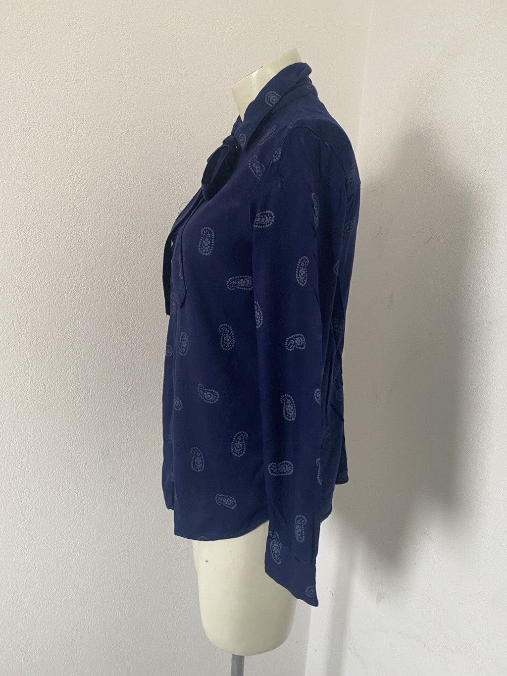 Zara Zara Indigo Blouse With Tie Size XS S25 Size XS / US 0-2 / IT 36-38 - 2 Thumbnail