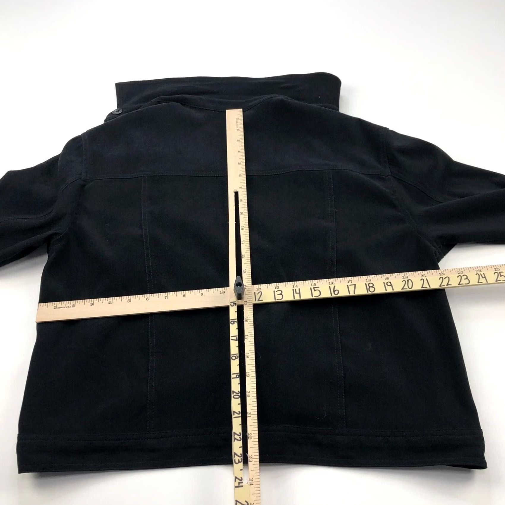 J. Jill J.Jill Blazer Style Jacket Black 4034 Large Womens Polyester Blend Button Long Sleeve Mid-Length Regular Coat - No extra text Size L / US 10 / IT 46 - 4 Thumbnail