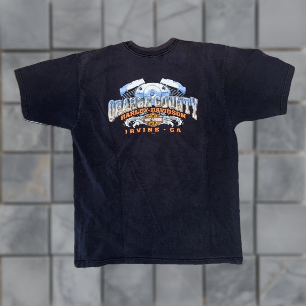 Harley Davidson VINTAGE Harley-Davidson Orange County T-Shirt Men XL Black 90s Irvine CA 22x29 Size US XL / EU 56 / 4 - 1 Thumbnail