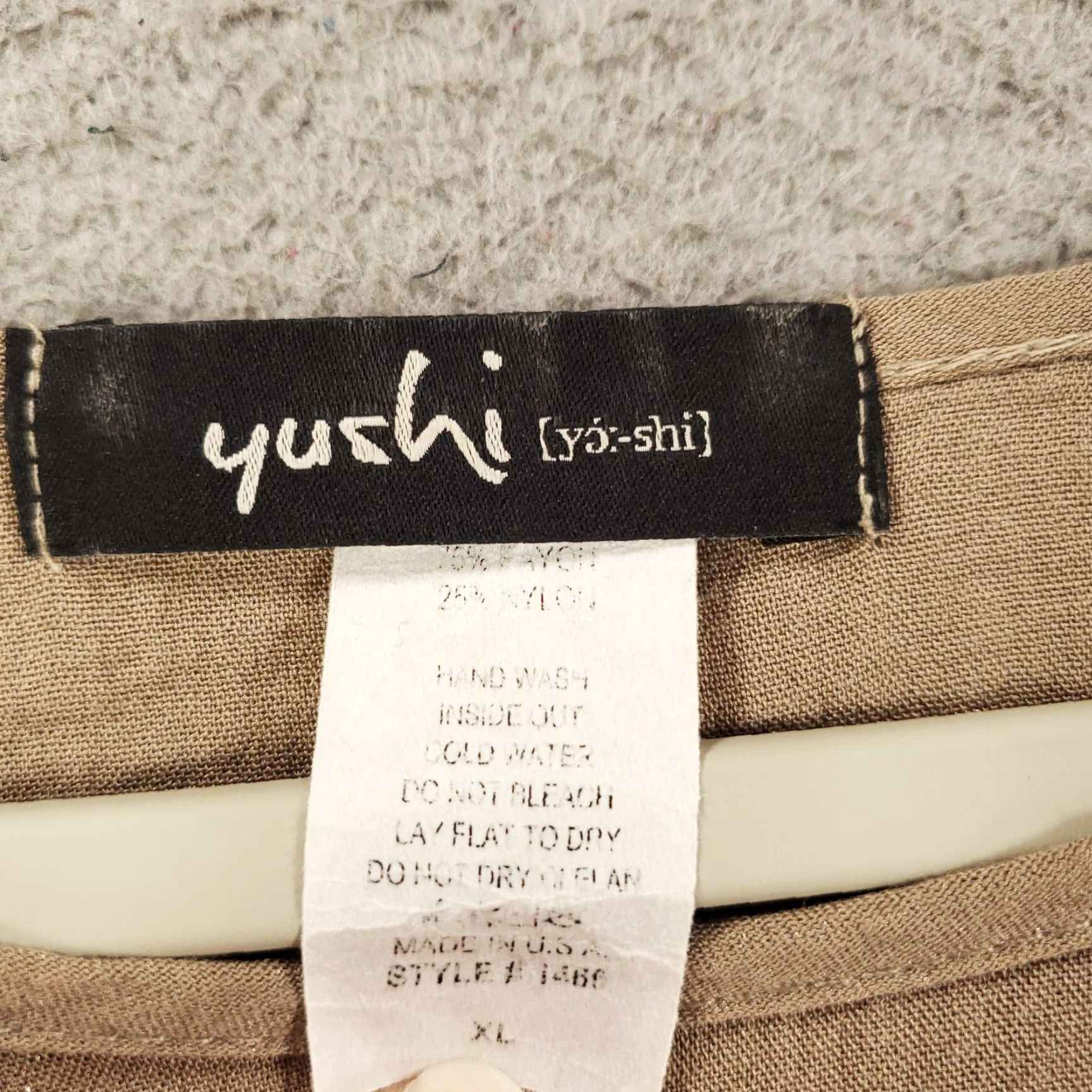 Vintage Yushi Blouse Tunic Womens XL Beige Lightweight 3/4 Sleeve Round Neck Nylon Rayon Bohemian Classic Casual Shirt Blouse USA Size XL / US 12-14 / IT 48-50 - 5 Thumbnail