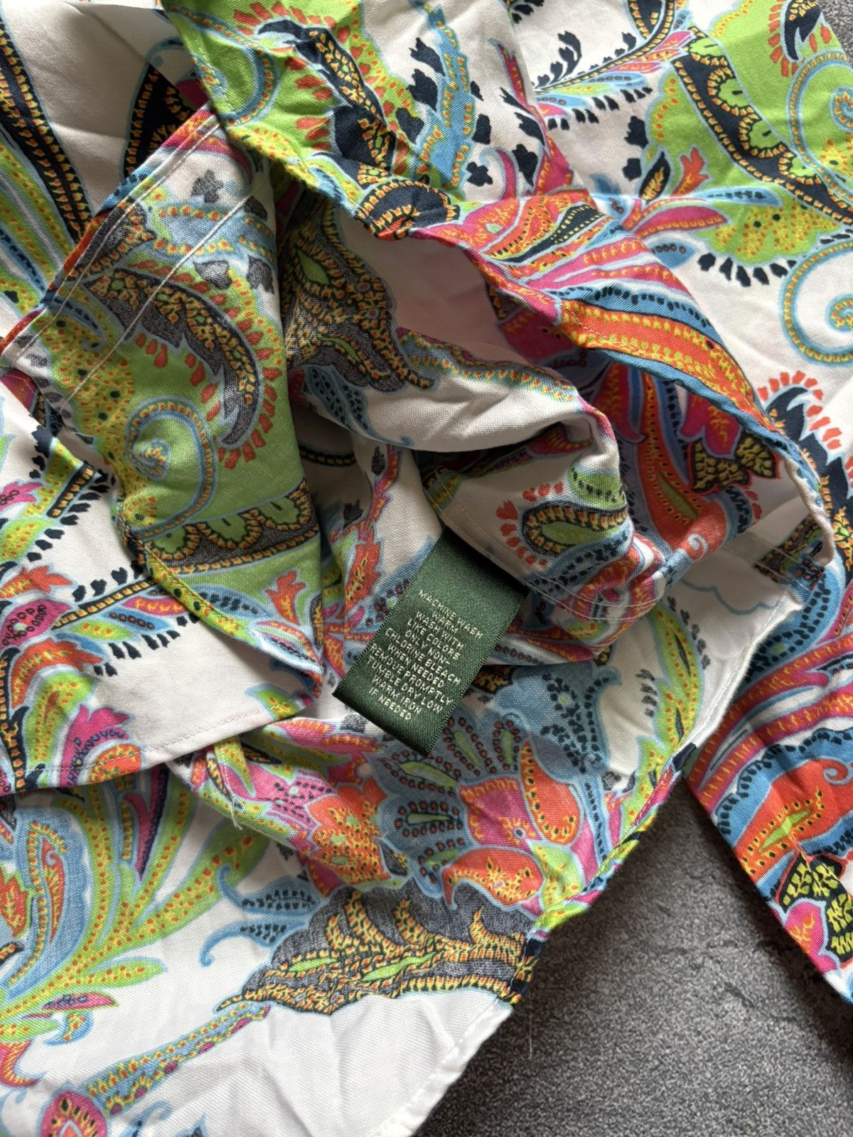 Polo Ralph Lauren Vintage Ralph Lauren Abstract Paisley Print Non-Iron Shirt Size M / US 6-8 / IT 42-44 - 9 Thumbnail