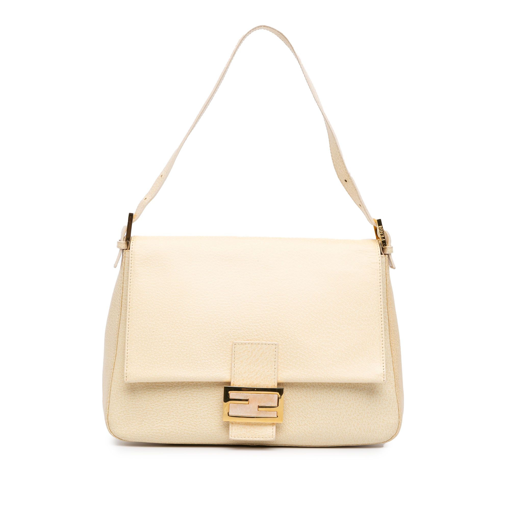Fendi Large Calfskin Mamma Forever Shoulder Bag in White, Women's