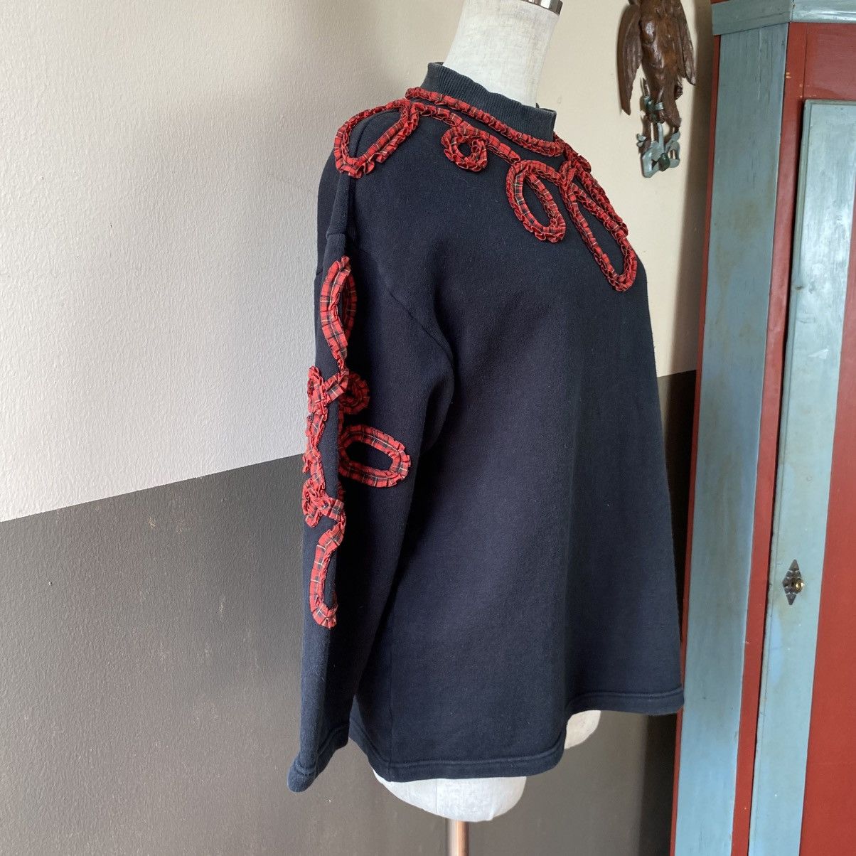 Kenzo KENZO Black Top with Red Loop Embroidery Size M / US 6-8 / IT 42-44 - 15 Thumbnail
