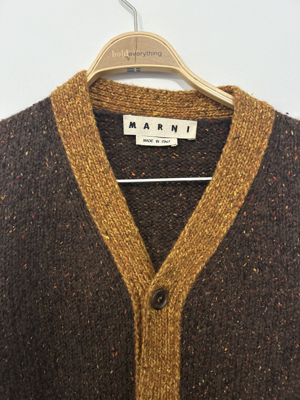 Marni Marni two-tone brown/beige flecked knit cardigan Size US M / EU 48-50 / 2 - 2 Thumbnail