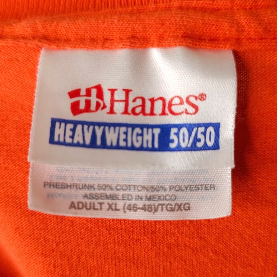 Hanes VINTAGE Hanes T Shirt Mens XL Orange 90s Xtreme Faith Bible Verse Luke Christian Crew Neck Short Sleeve Size US XL / EU 56 / 4 - 6 Thumbnail