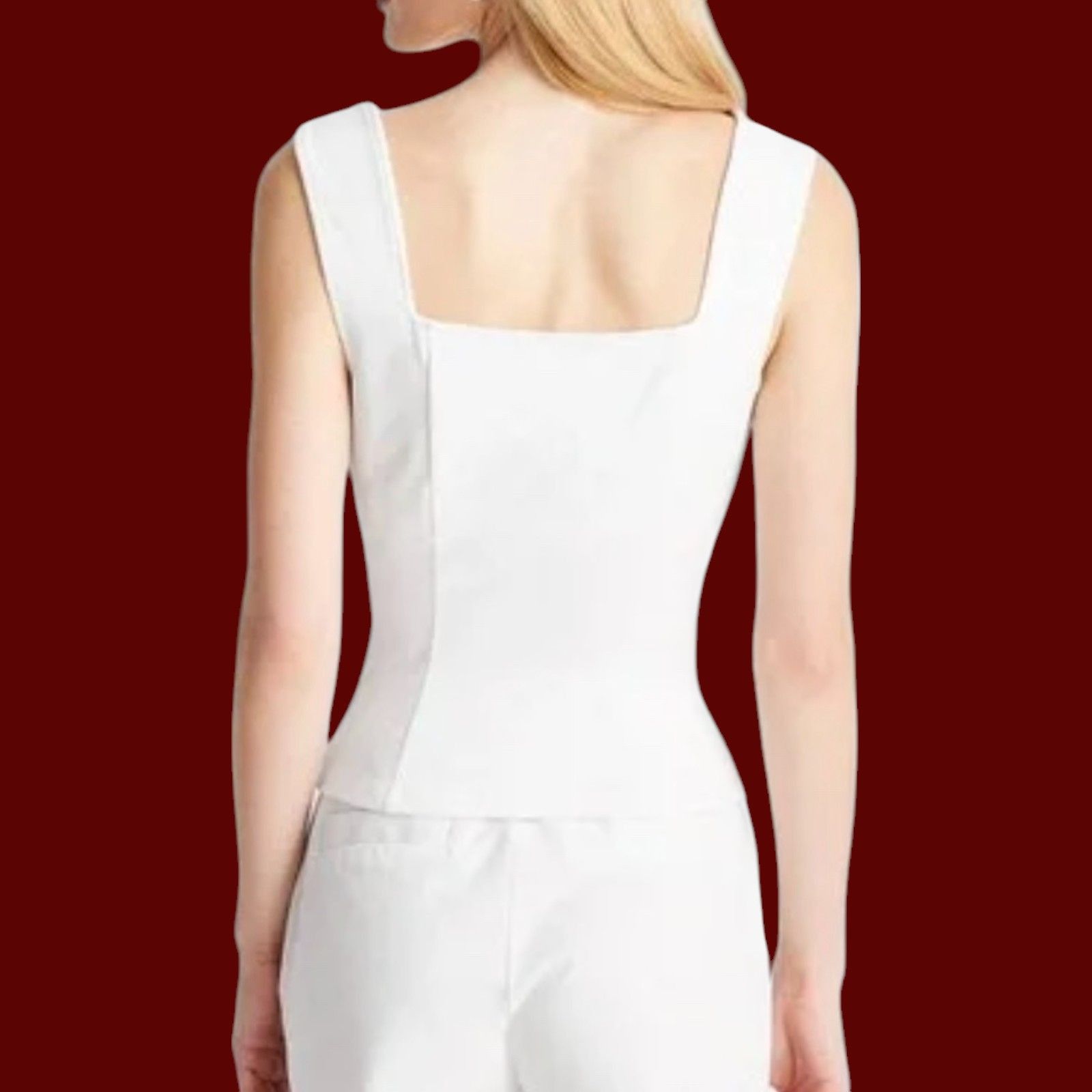Other Future Collective - Women's Notch Front Tank Top - White - 3 Size 3XL / US 20-22 - 2 Thumbnail