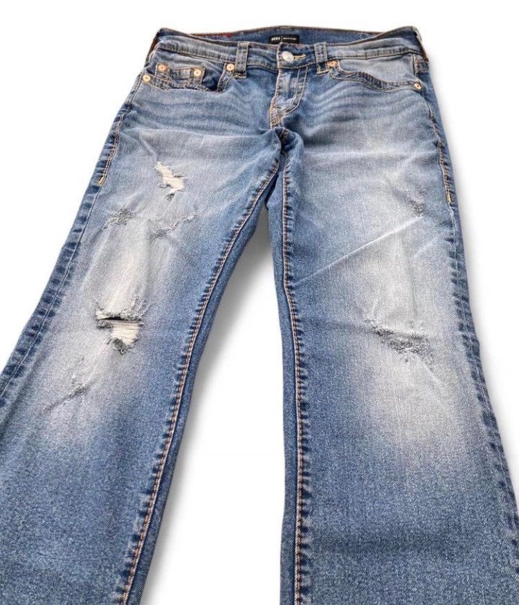 True Religion True Religion Ricky Medium Wash Distressed Jeans size 33 Size US 33 - 5 Thumbnail
