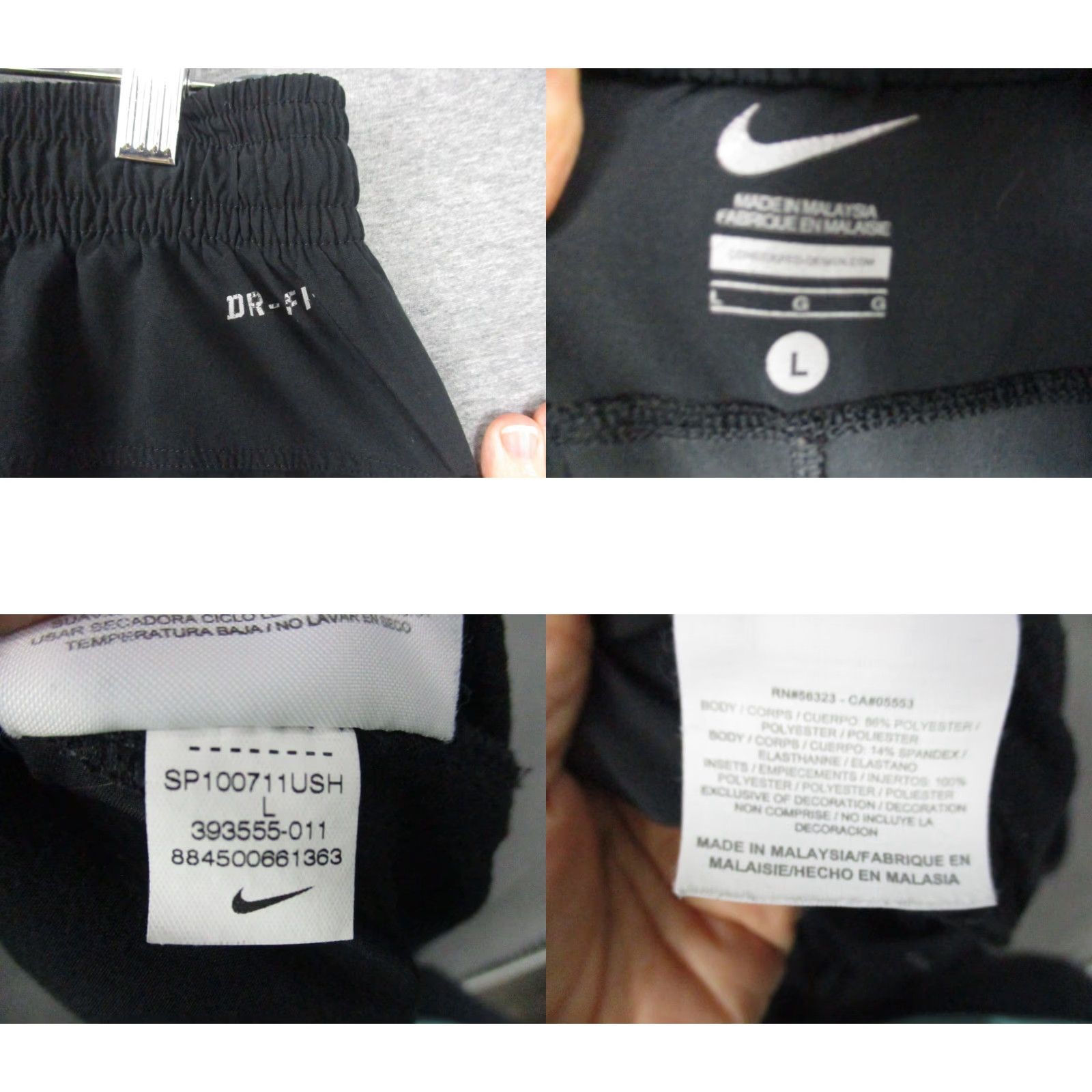 Nike Nike Track Pants Large Men Athletic Joggers Zip Ankle Black Size US 33 - 8 Thumbnail