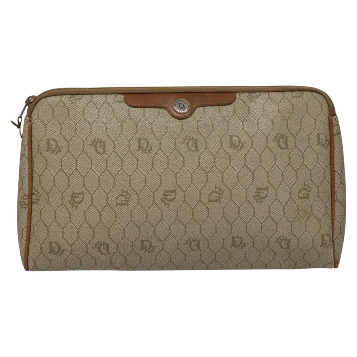 Dior Honeycomb Beige Canvas Clutch Bag (Pre-Owned) Size ONE SIZE - 1 Thumbnail
