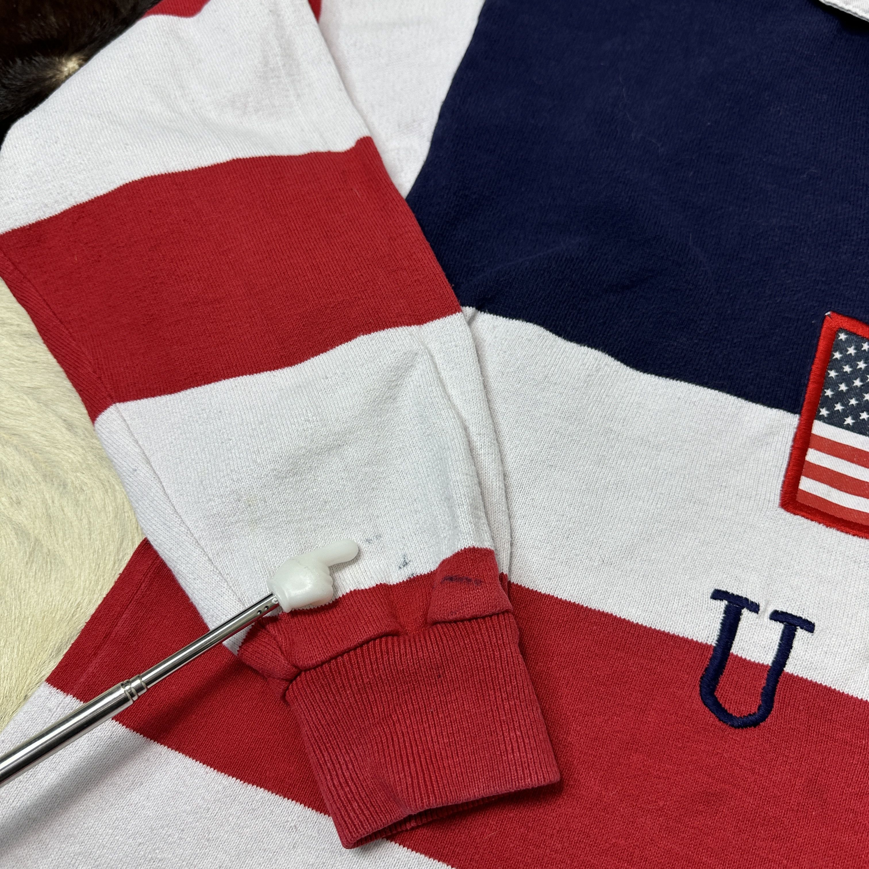 Dehen 1920 Vintage Striped Streetwear Rugby USA Sweatshirt Y2K Size US L / EU 52-54 / 3 - 3 Thumbnail