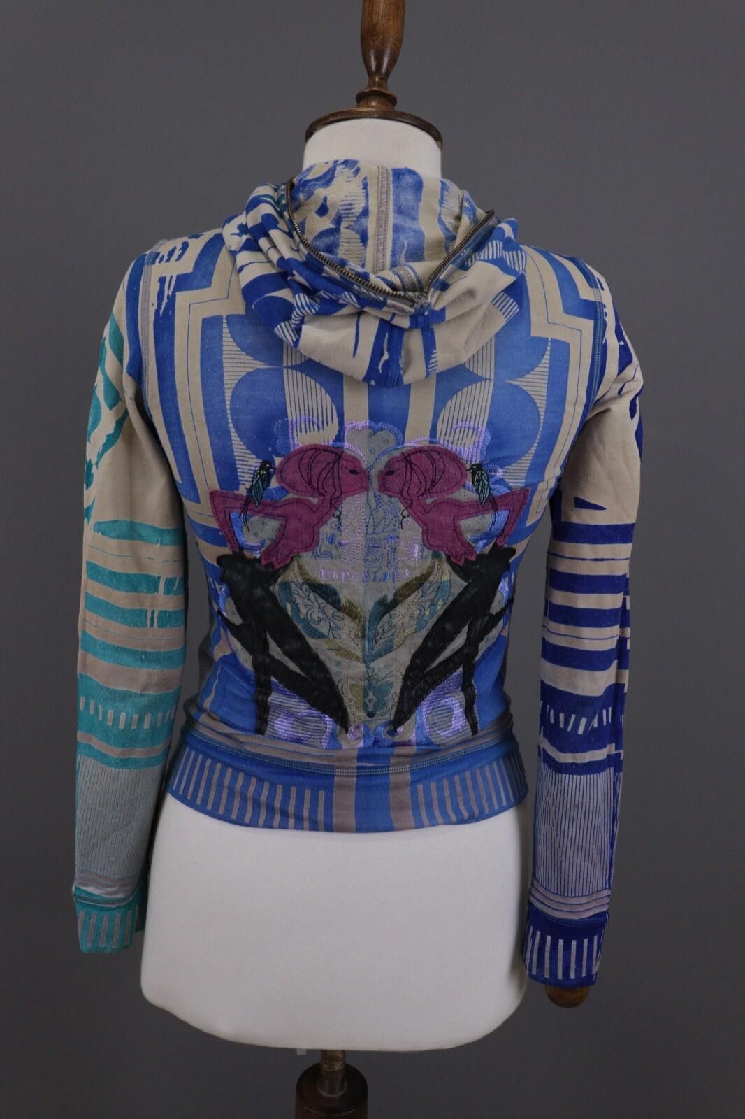Custo Barcelona Custo Barcelona Blue Printed Hooded Jacket Sweater Size M / US 6-8 / IT 42-44 - 10 Thumbnail