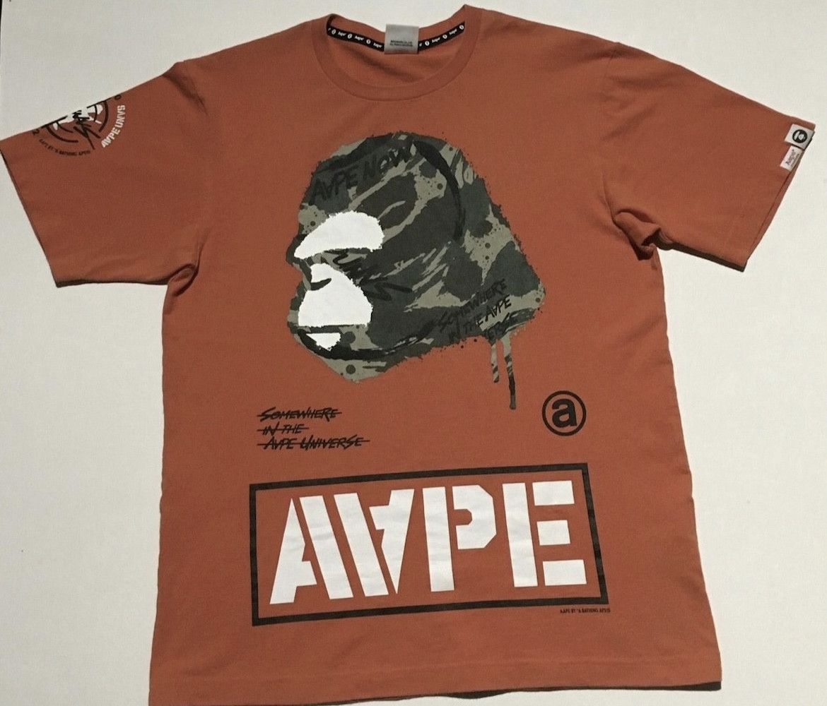 Aape × Bape Bape Aape camo logo tee shirt Size US M / EU 48-50 / 2 - 1 Thumbnail