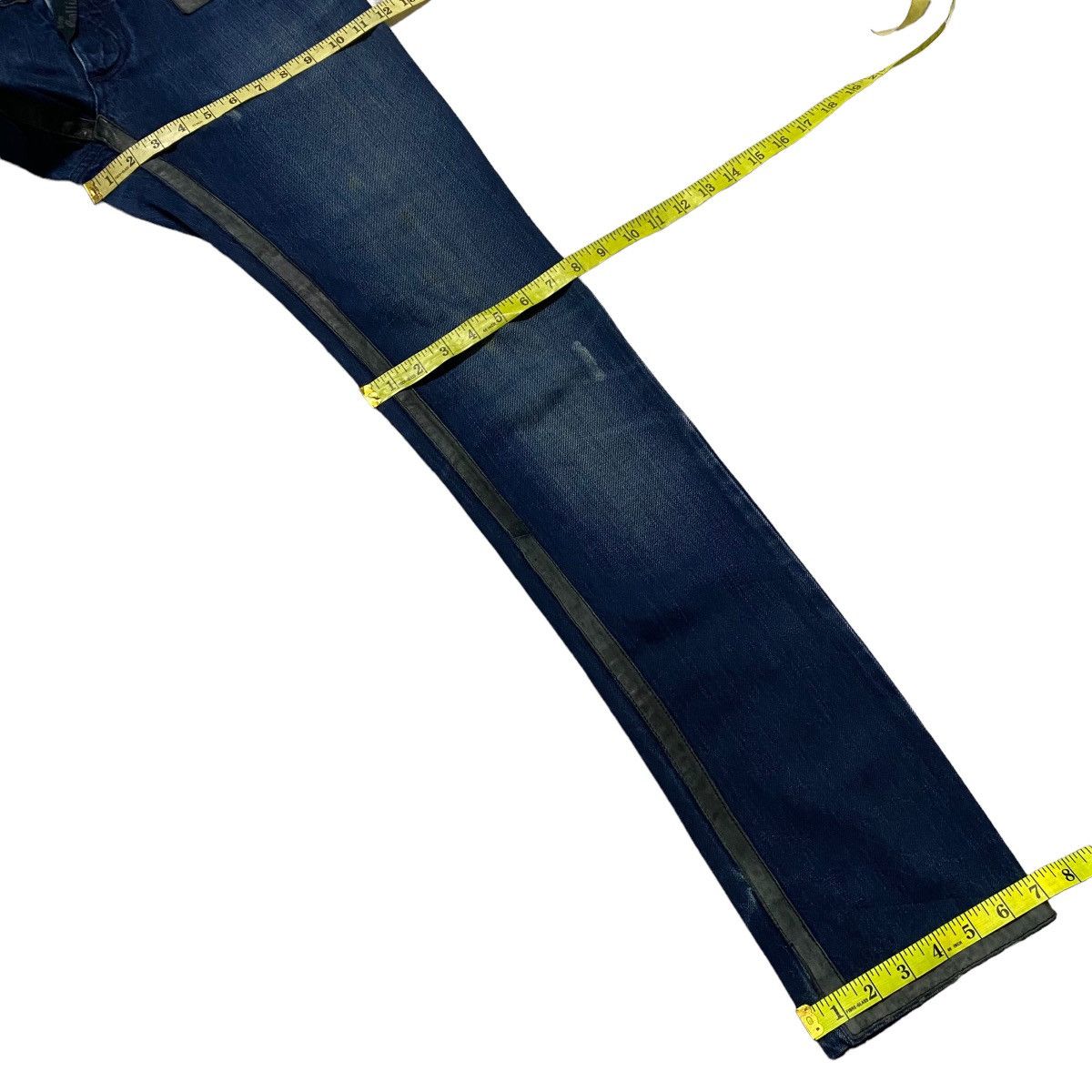 John Galliano John Galliano Leather Trimmed Denim Jeans Size US 31 - 25 Thumbnail
