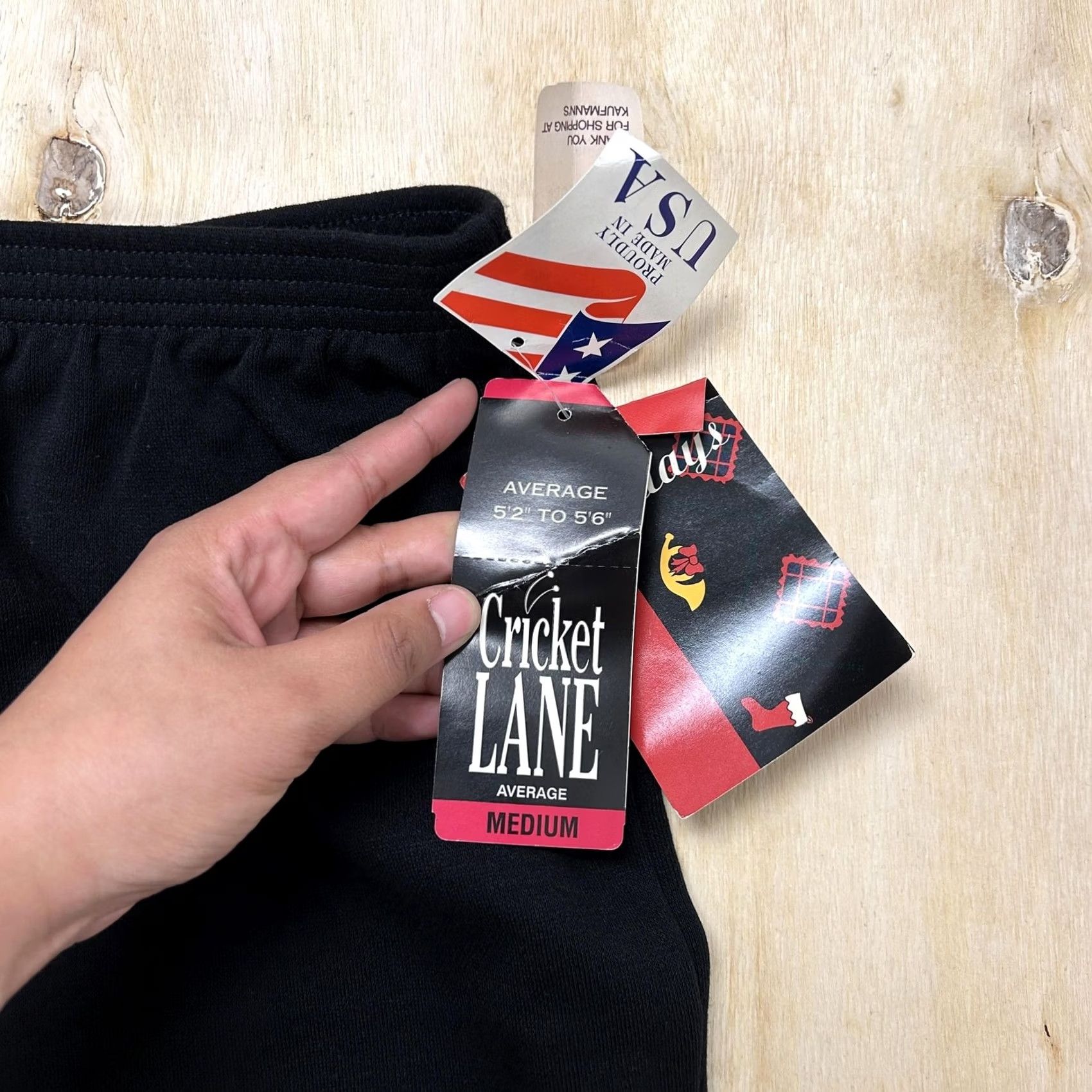 Vintage Vintage Sweatpants Womens M Black Knit Elastic Waist Pull On Lounge Cricket Lane Size 32" / US 10 / IT 46 - 2 Thumbnail
