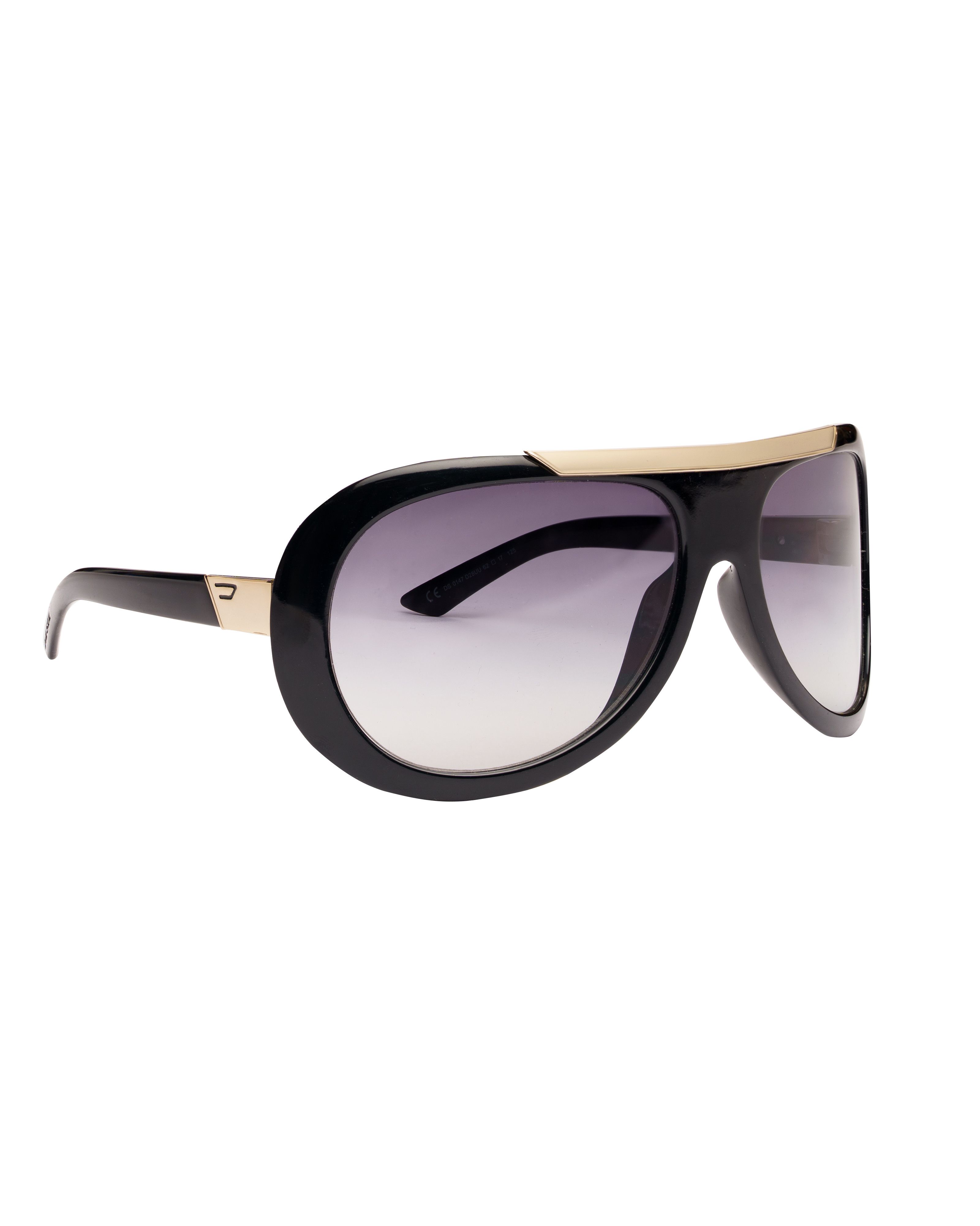 Diesel Diesel '90s Black & Silver Oversized Sunglasses Size ONE SIZE - 1 Thumbnail