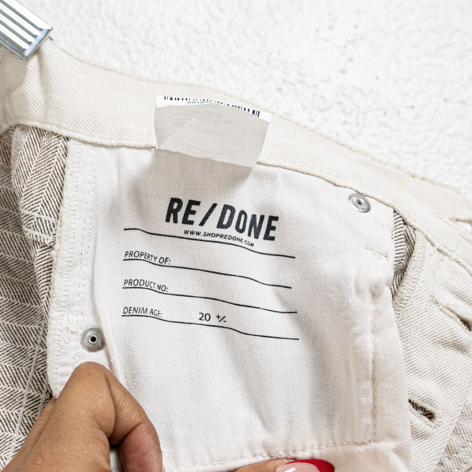 RE/DONE RE/DONE Cuffed super Cropped Denim Jeans Cream white 26waist Size 26" / US 2 / IT 38 - 5 Thumbnail