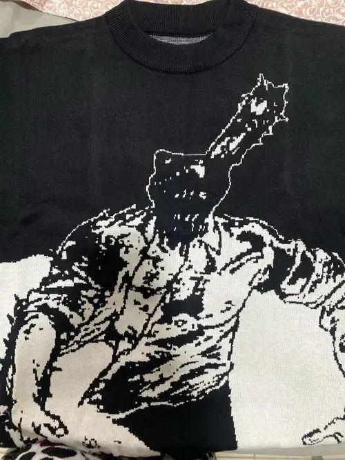 Japanese Brand Print ChainSaw Head Knitted Oversized Sweater Size US XL / EU 56 / 4 - 4 Thumbnail