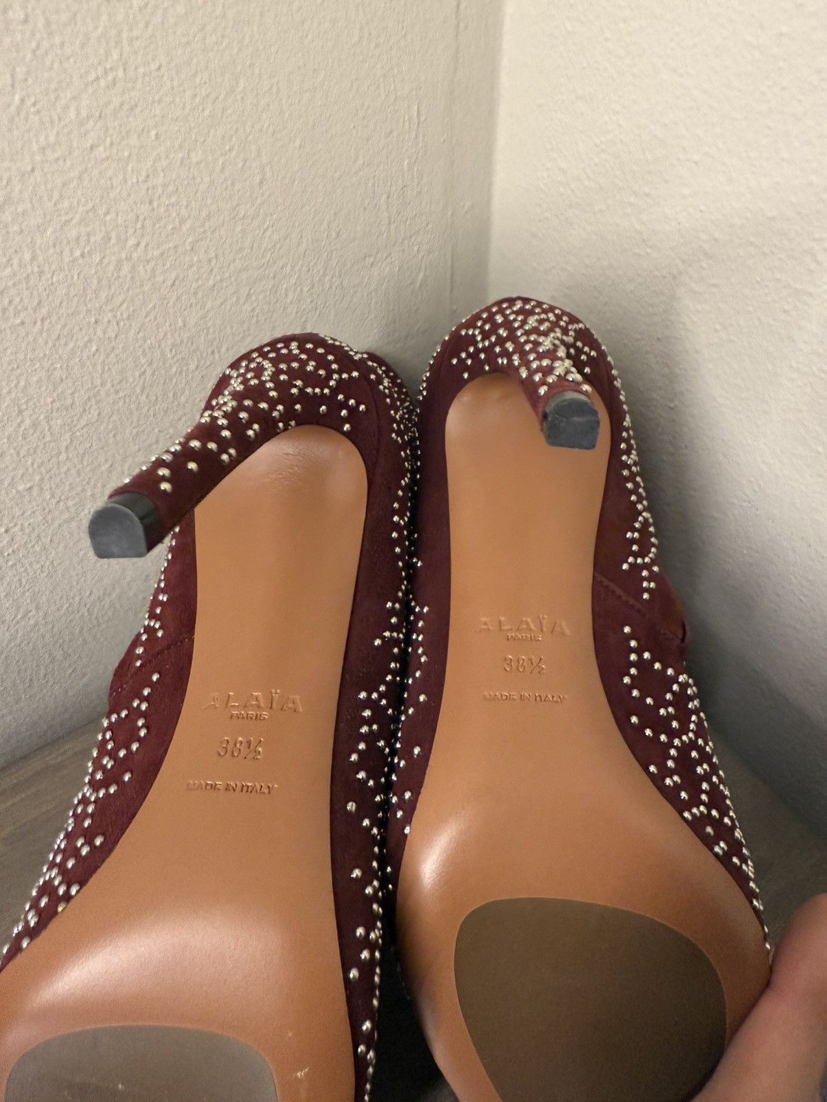 Alaia Alaia Suede Buegundy Studded Boots Size US 9.5 / IT 39.5 - 5 Thumbnail