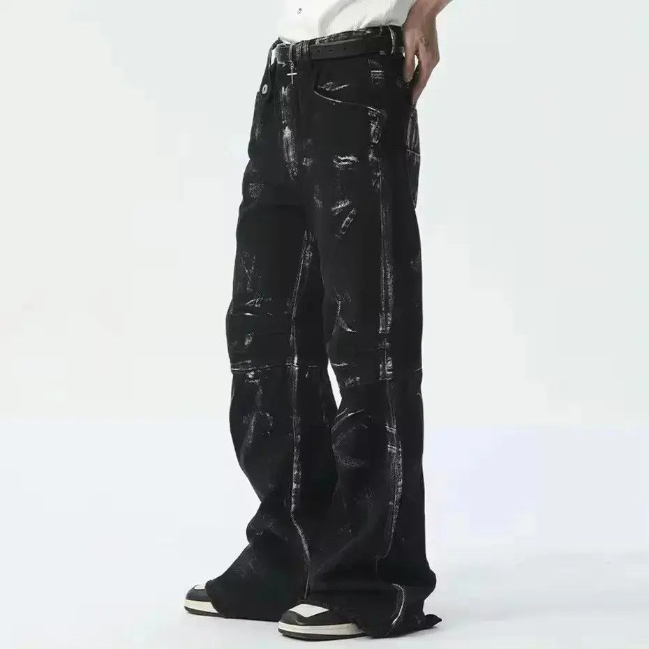 Japanese Brand Design Straight Baggy Printed Jeans Pants y2k Size US 34 / EU 50 - 2 Thumbnail