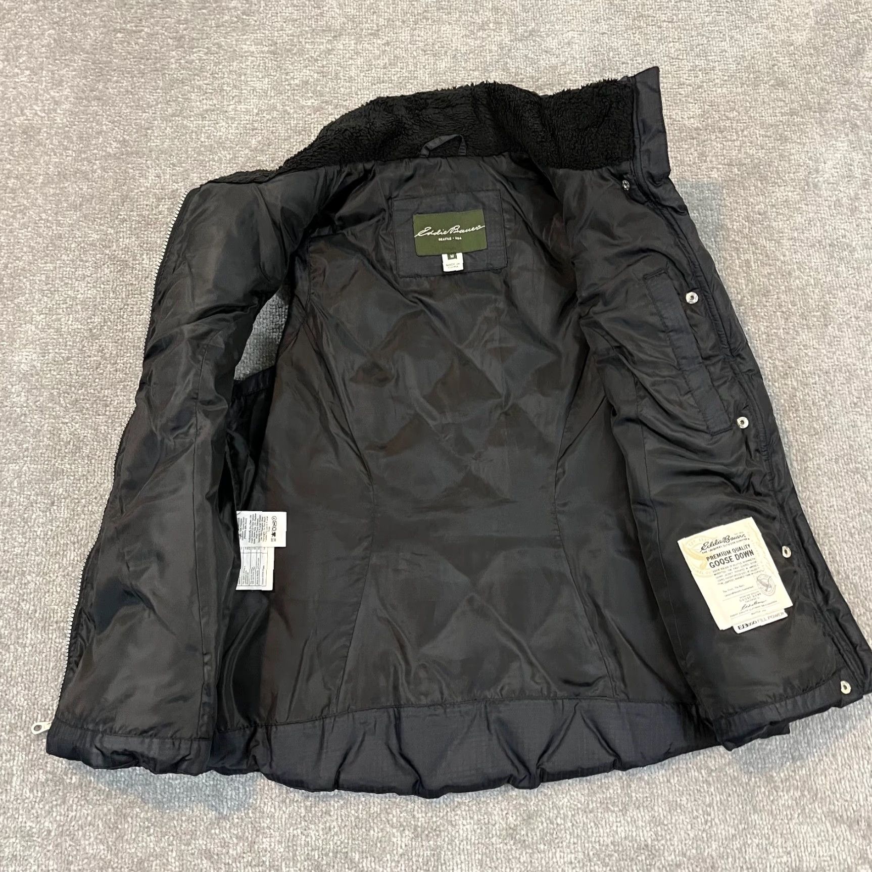 Eddie Bauer VINTAGE Eddie Bauer Vest Womens Medium Black Quilted EB650 Goose Down Puffer Outdoor Zip Jacket/Coat Stocks? Size M / US 6-8 / IT 42-44 - 7 Thumbnail