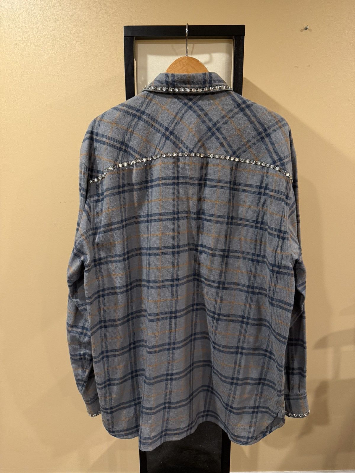 Dries Van Noten Dries Van Noten Carwick Embellsihed Crystals Plaid Shirt Size US L / EU 52-54 / 3 - 5 Thumbnail