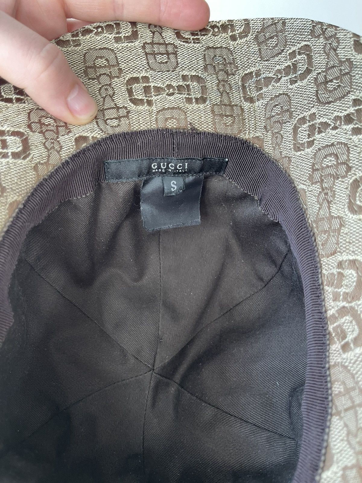 Gucci Gucci Vintage Horsebit Monogram Bucket Hat Canvas Brown Size ONE SIZE - 8 Thumbnail