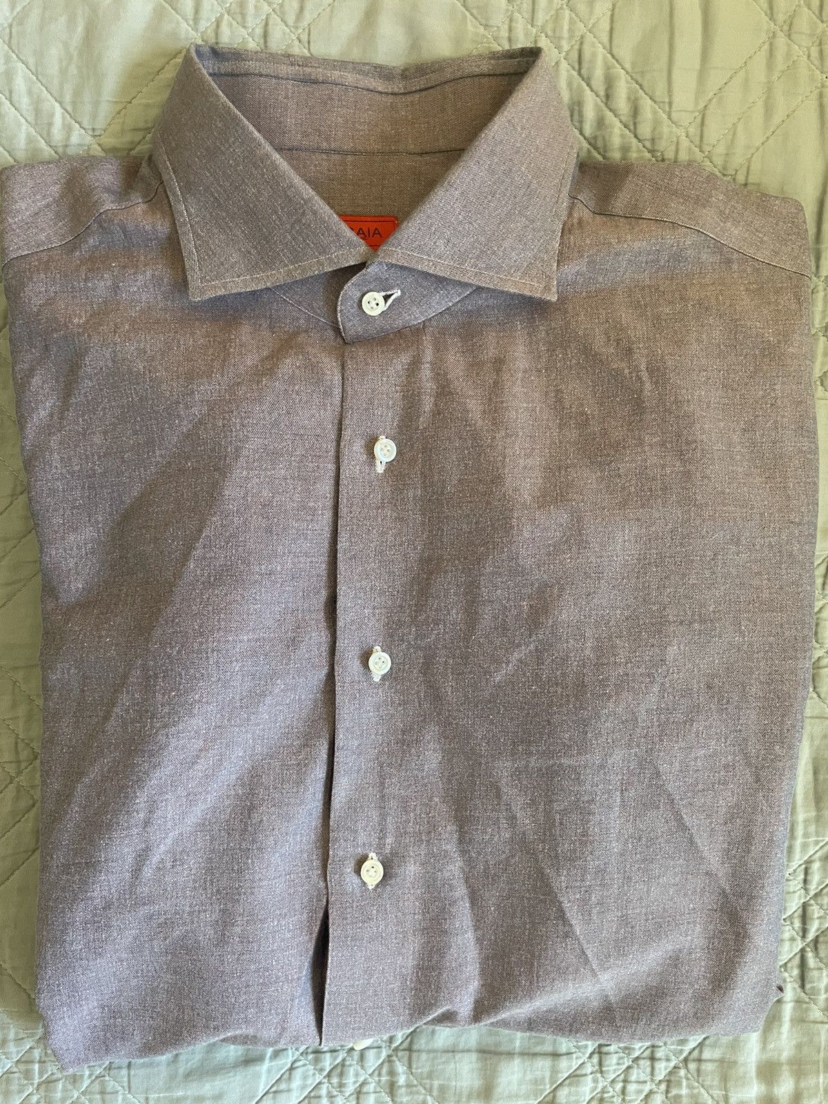 Isaia Cotton-Cashmere Dress Shirt Size US XXL / EU 58 / 5 - 1 Thumbnail