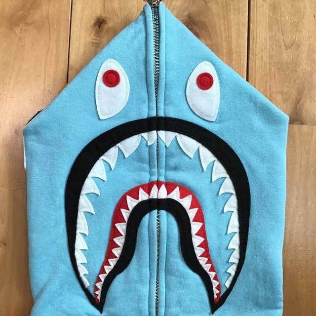 Bape BAPE logo multi fonts shark full zip hoodie a bathing ape Size US L / EU 52-54 / 3 - 4 Thumbnail