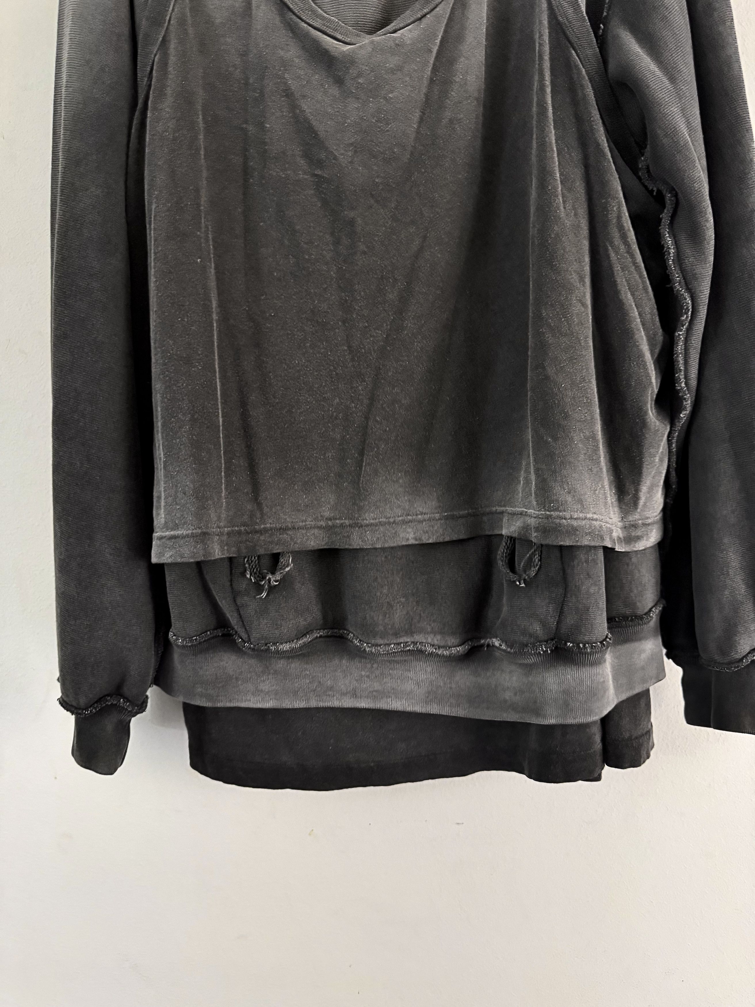 Alexander Wang Oversize Triple Layer Sweatshirt Hooded Distressed Size US S / EU 44-46 / 1 - 3 Thumbnail