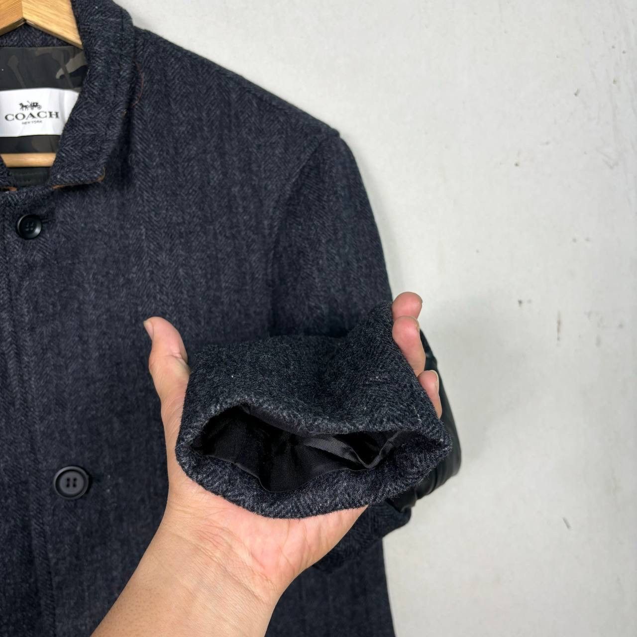 Coach COACH Wool Herringbone Overcoat Leather Elbow Patches Small Size US S / EU 44-46 / 1 - 5 Thumbnail
