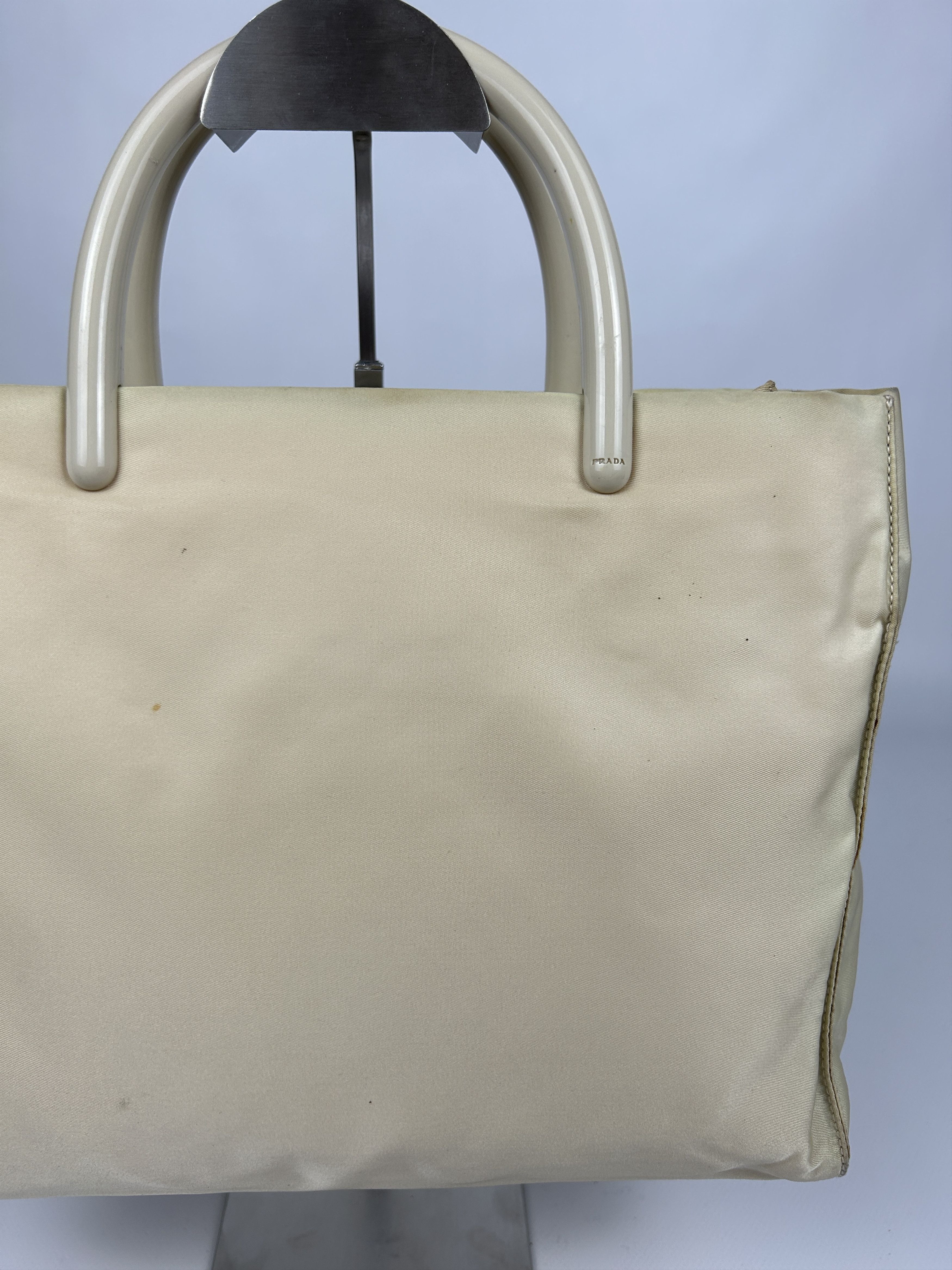 Prada Vintage y2k prada nylon triangle logo plastic handle bag Size ONE SIZE - 8 Thumbnail
