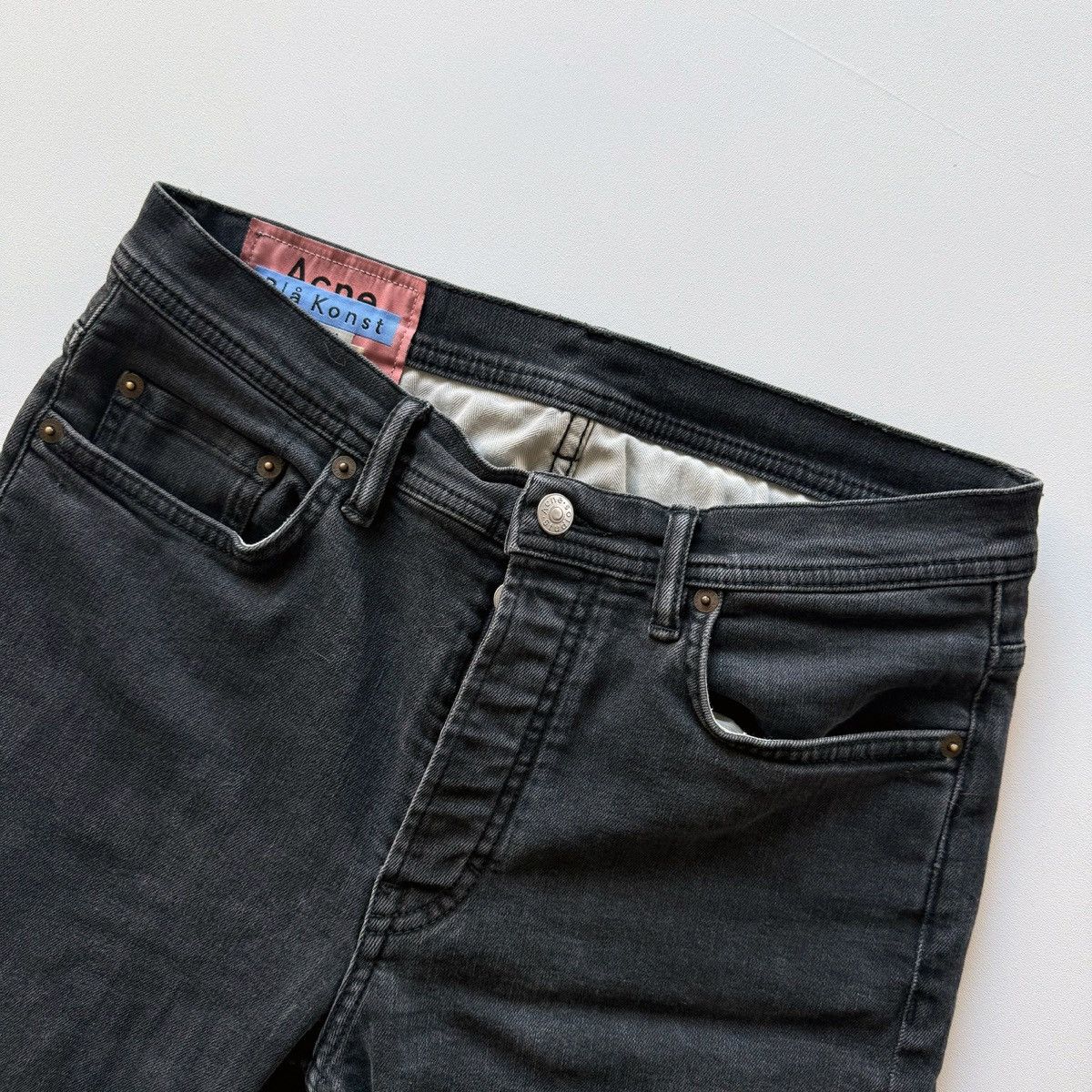 Acne Studios Acne Studios River Used Black Denim Jeans (29x32) Size US 30 / EU 46 - 3 Thumbnail