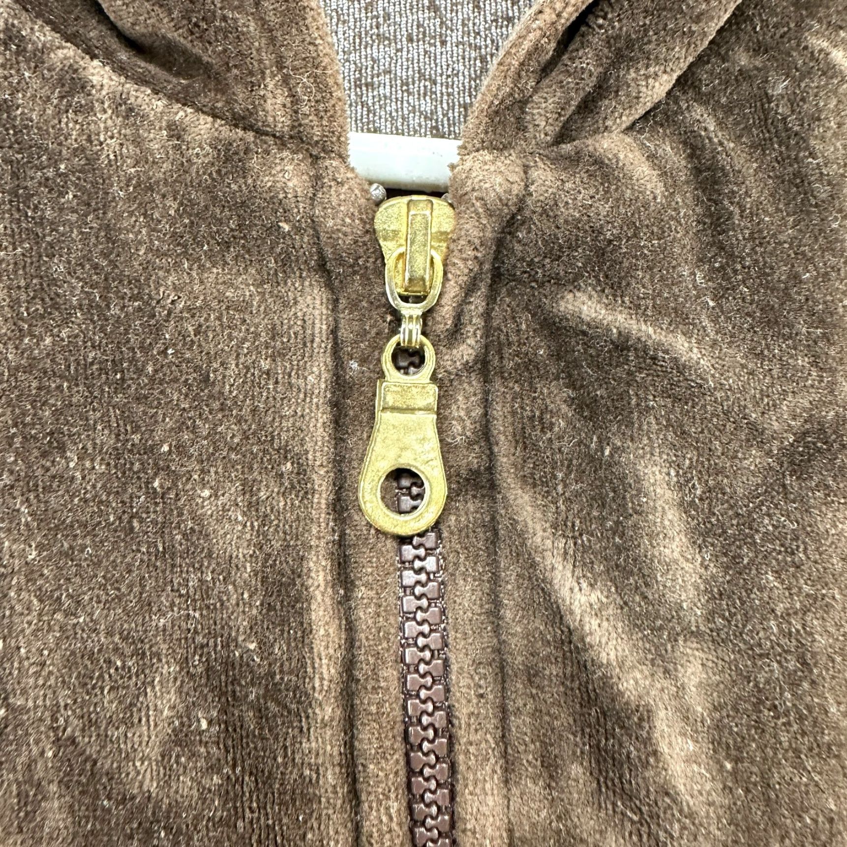 Velour VINTAGE Velour Hoodie Womens Small Brown Velour Velvet Full Zip Jacket USA 90s Size S / US 4 / IT 40 - 4 Thumbnail