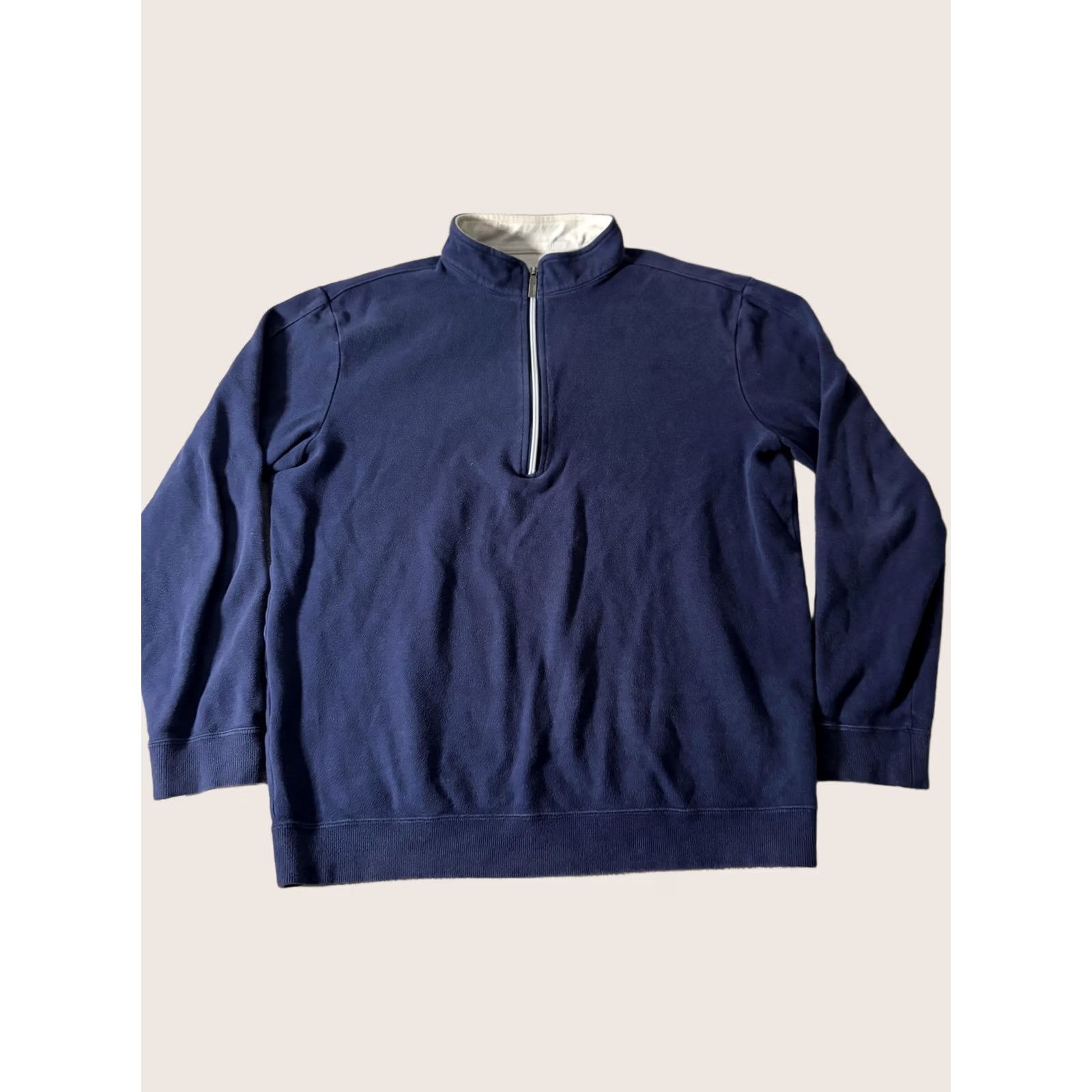 Vintage Straight Down Sweatshirt Mens M Blue 1/4 Zip Mock Neck Golf Pullover Fleece Size US M / EU 48-50 / 2 - 1 Thumbnail