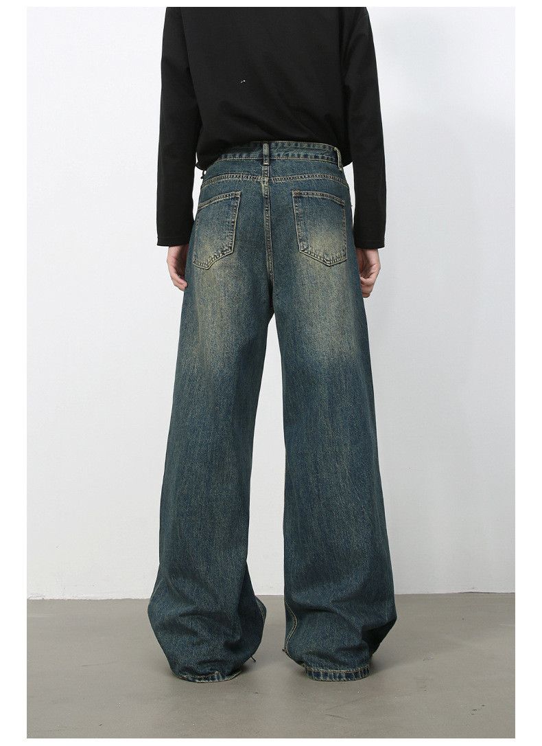 Vintage Retro distressed men's straight loose wide-leg washed jeans Size US 32 / EU 48 - 5 Thumbnail