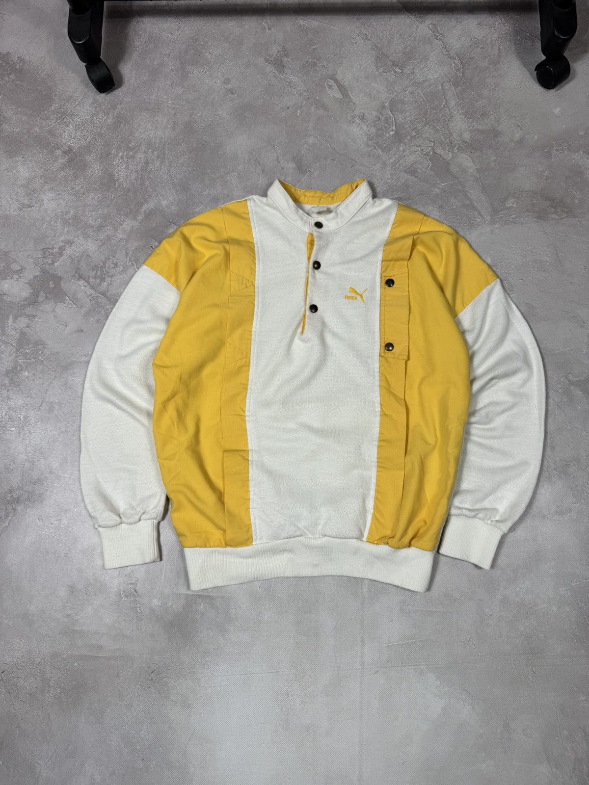 Puma Vintage 90s Puma Long Sleeve Pullover Made in Italy Size US S / EU 44-46 / 1 - 1 Thumbnail