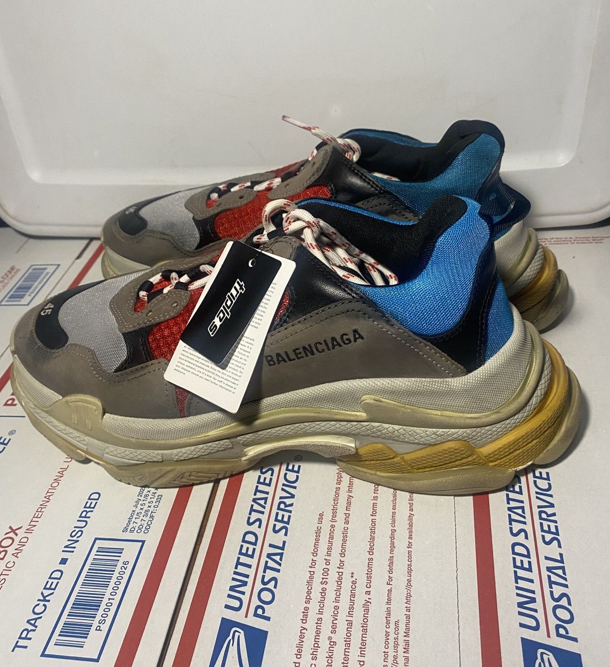 Balenciaga Balenciaga Triple S Sneaker 'Blue Red' 2018 Mens Size 12 New Size US 12 / EU 45 - 9 Thumbnail