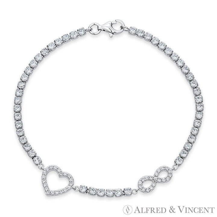 Other Heart & Infinity Charm CZ Crystal 925 Sterling Silver Size ONE SIZE - 1 Preview