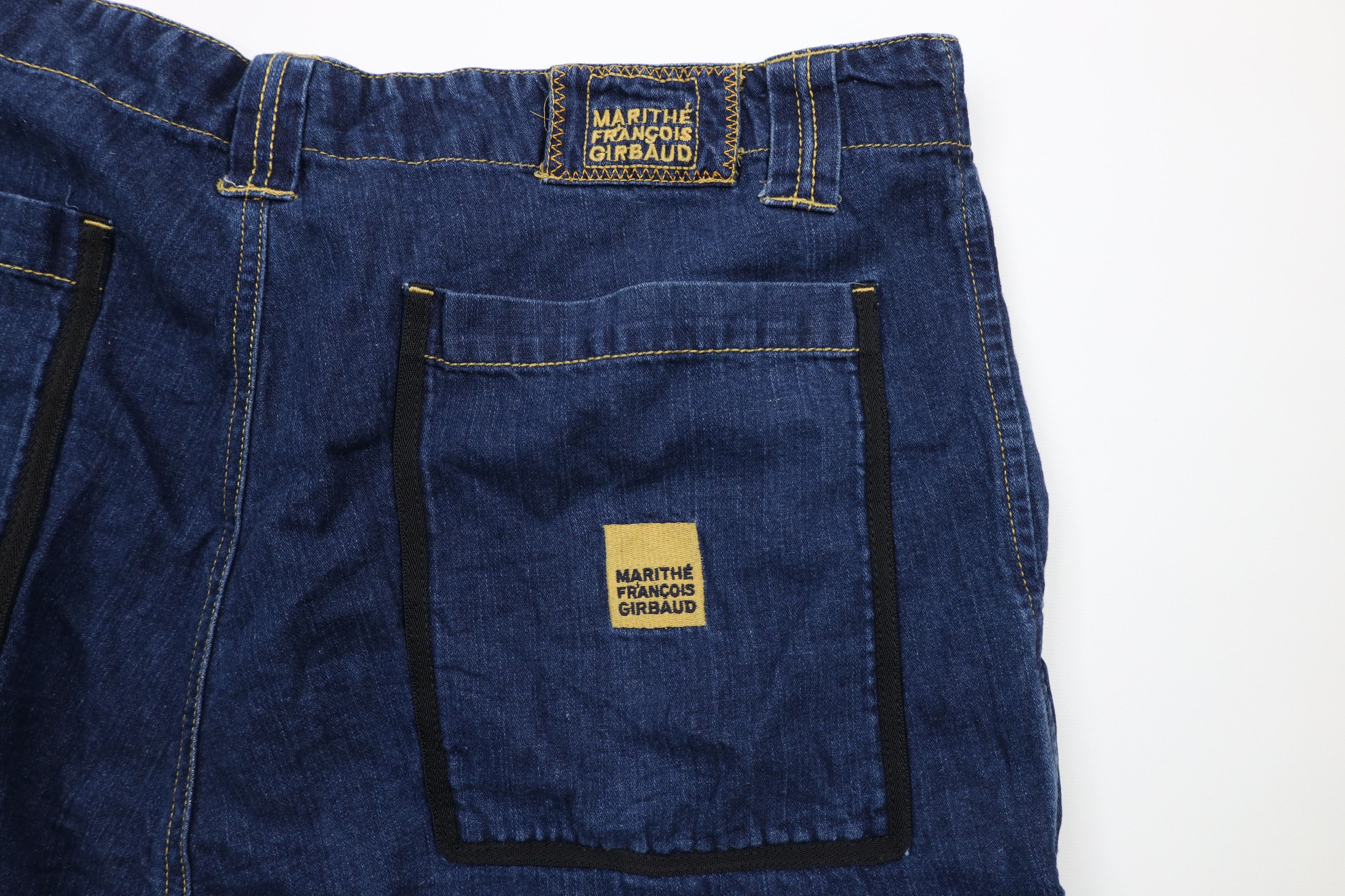 Marithe + Francois Girbaud × Vintage Vintage 90s Marithe Francois Girbaud Strap Denim Shorts Size US 38 / EU 54 - 13 Thumbnail