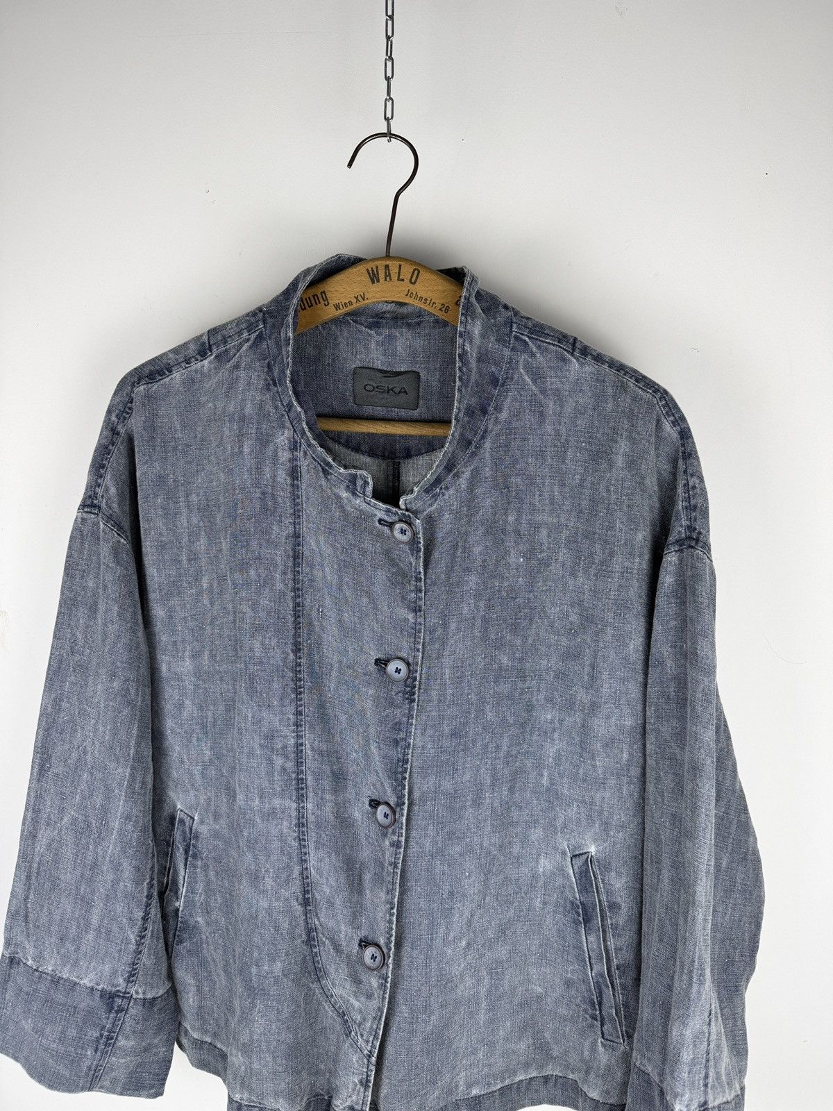 OSKA OSKA Blue Linen Washed Button Up Jacket Blazer Coat Size 2 Size M / US 6-8 / IT 42-44 - 3 Thumbnail